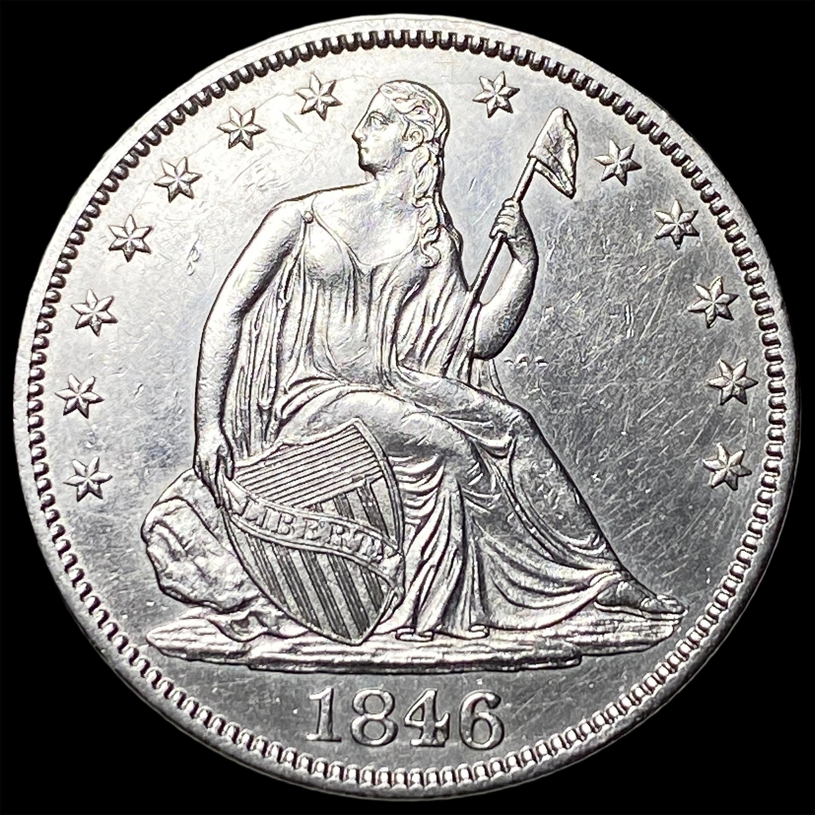 1846 Silver Seated Liberty Half Dollar UNCIRCULATED: 1846 Silver Seated Liberty Half Dollar UNCIRCULATED