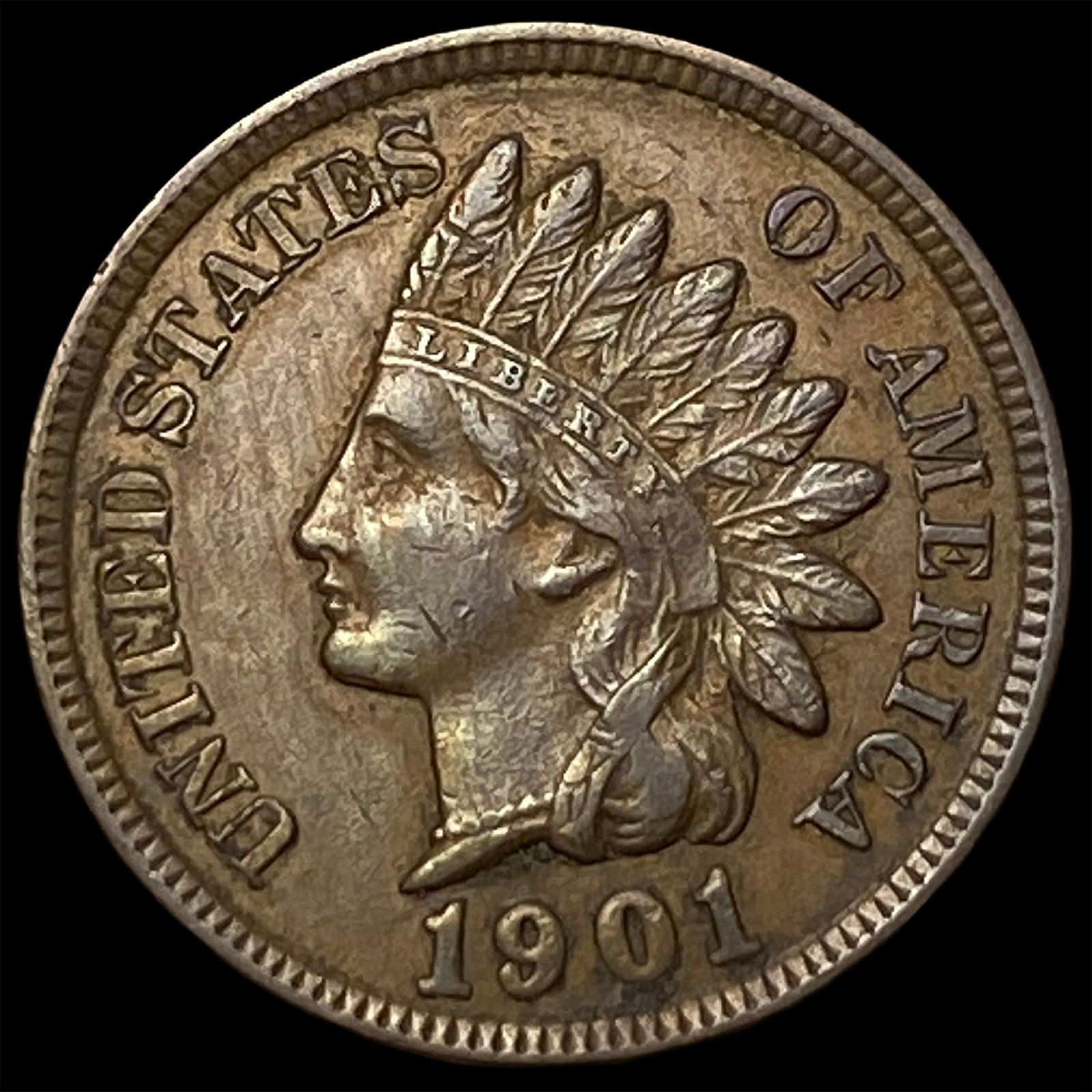 1901 Indian Head Cent CLOSELY UNCIRCULATED: 1901 Indian Head Cent CLOSELY UNCIRCULATED
