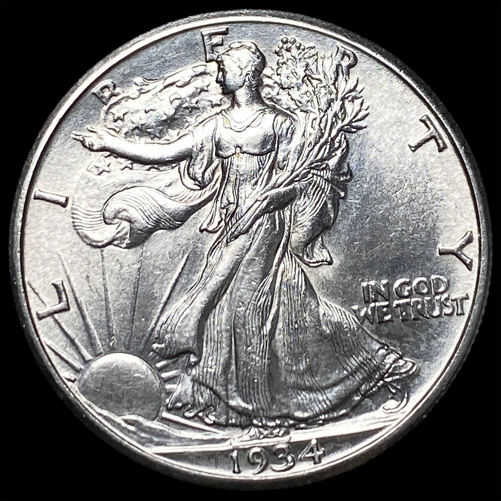 1934-S Silver Walking Liberty Half Dollar NEARLY UNCIRCULATED (1 of 2)