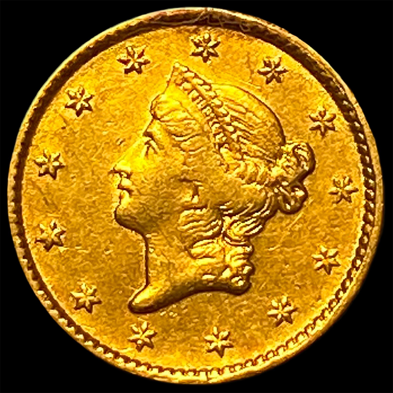 1851 Gold $1 Liberty Head Type 1 CLOSELY UNCIRCULATED: 1851 Gold $1 Liberty Head Type 1 CLOSELY UNCIRCULATED