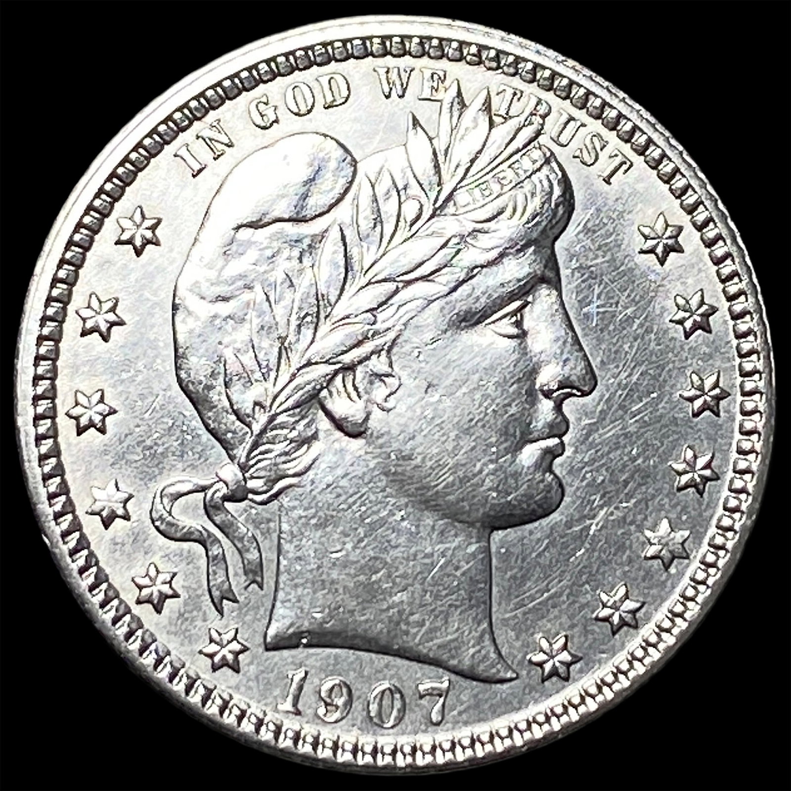 1907 Silver Barber Quarter UNCIRCULATED: 1907 Silver Barber Quarter UNCIRCULATED