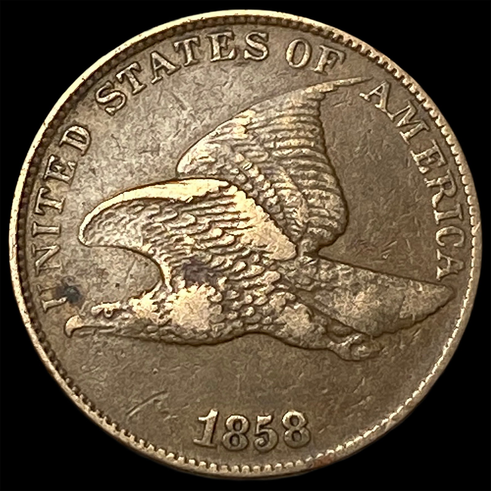1858 Flying Eagle Cent NEARLY UNCIRCULATED: 1858 Flying Eagle Cent NEARLY UNCIRCULATED