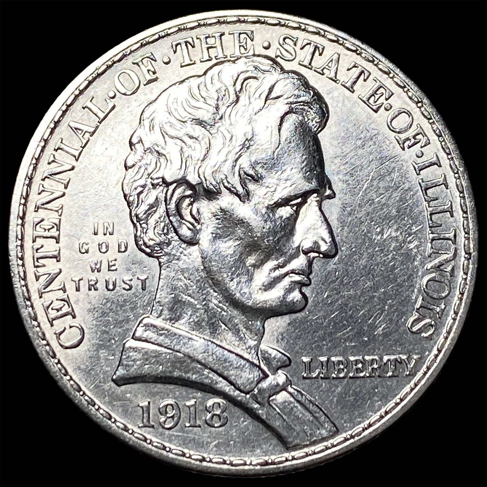 1918 Silver Illinois Half Dollar GEM BU: 1918 Silver Illinois Half Dollar GEM BU