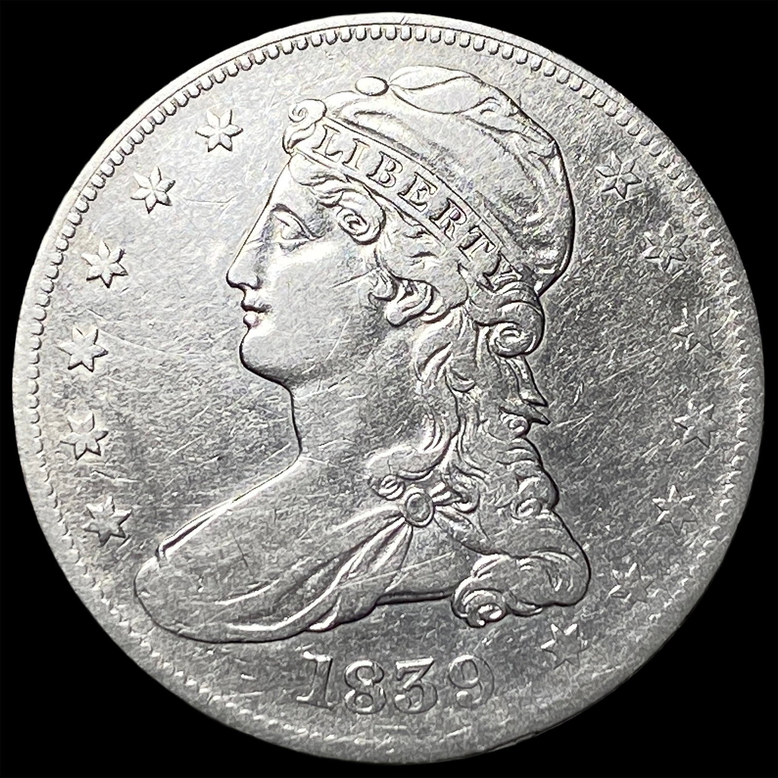 1839 Silver Capped Bust Half Dollar LIGHTLY CIRCULATED (1 of 2)