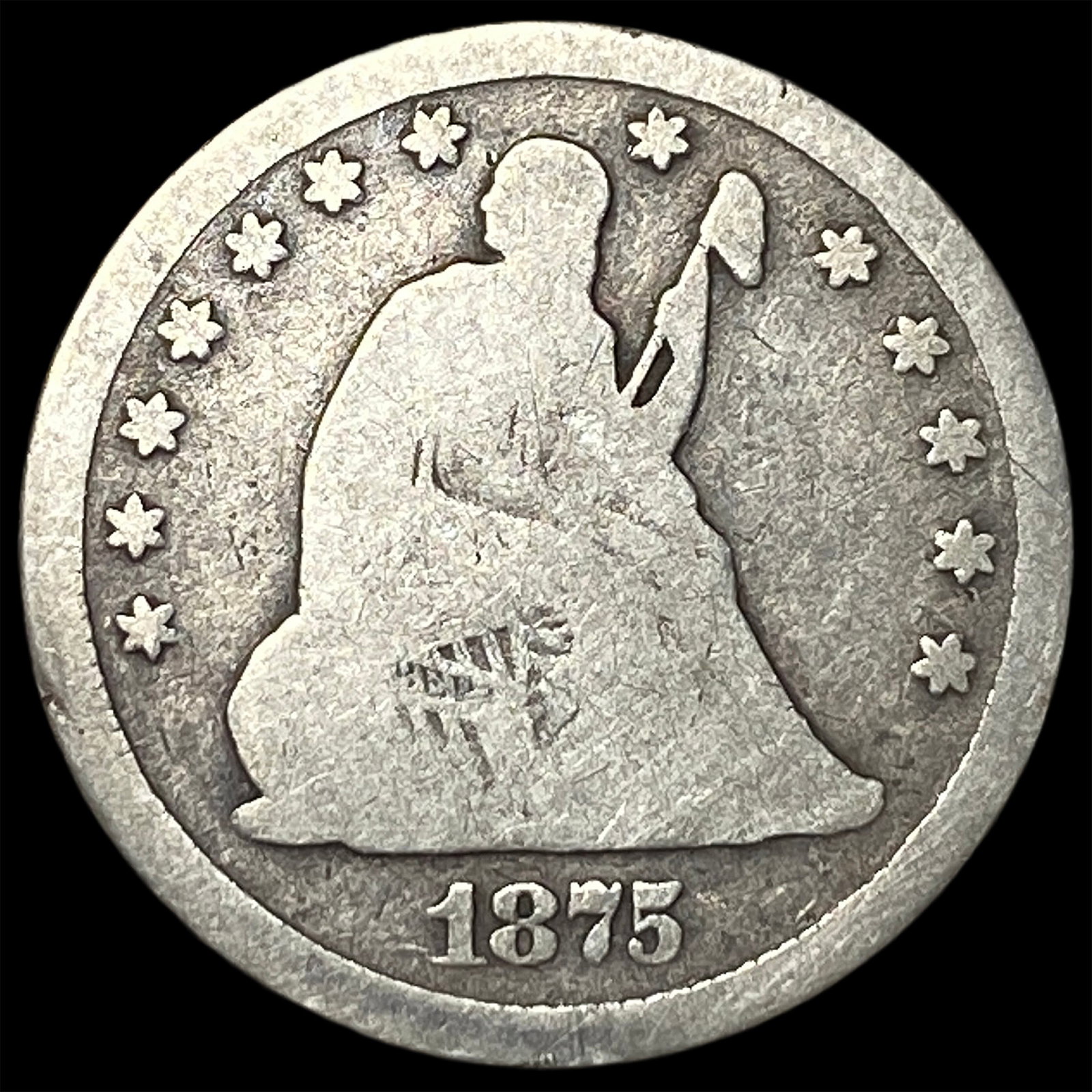 1875 Seated Liberty Quarter CHOICE PROOF: 1875 Seated Liberty Quarter CHOICE PROOF