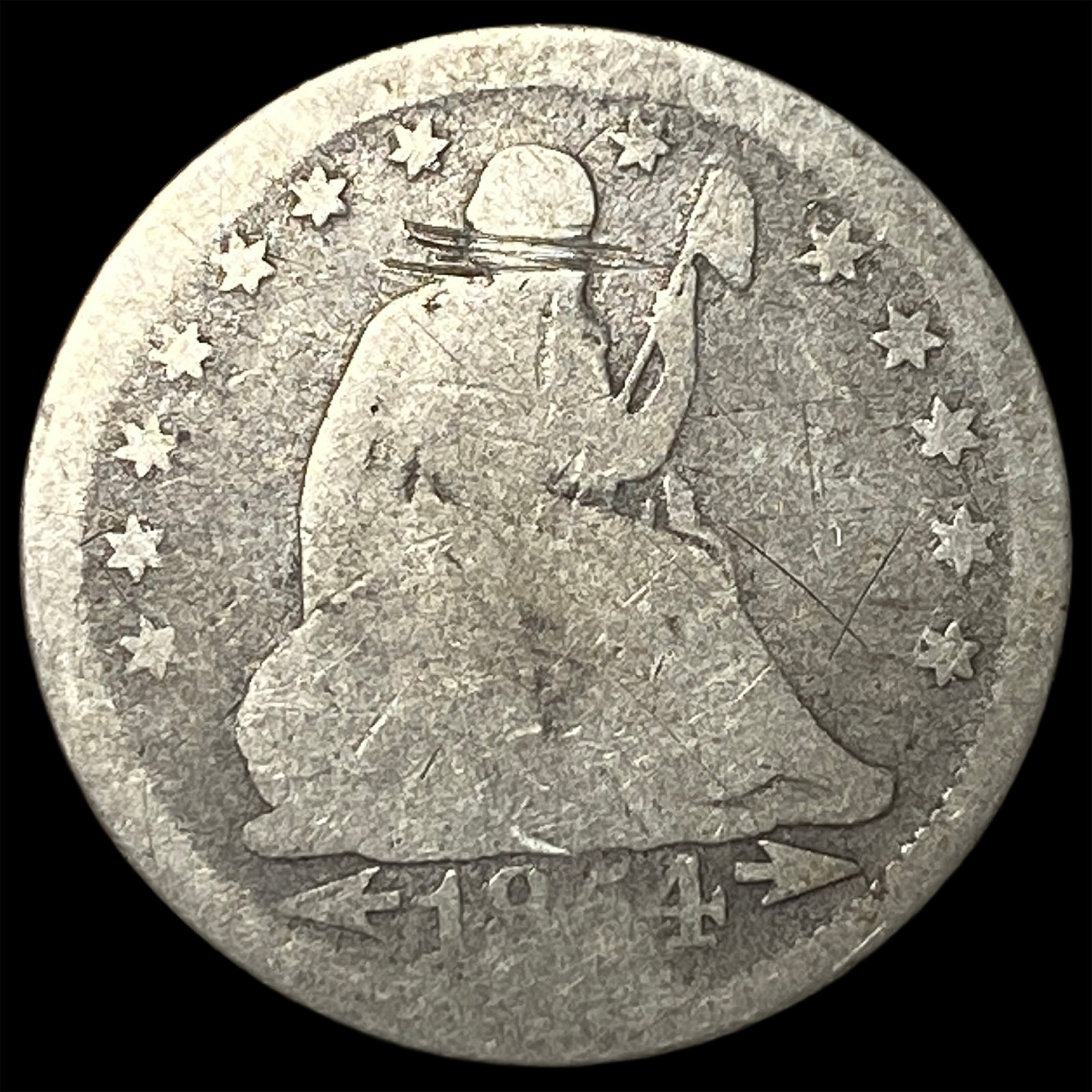 1854 Seated Liberty Quarter NICELY CIRCULATED: 1854 Seated Liberty Quarter NICELY CIRCULATED