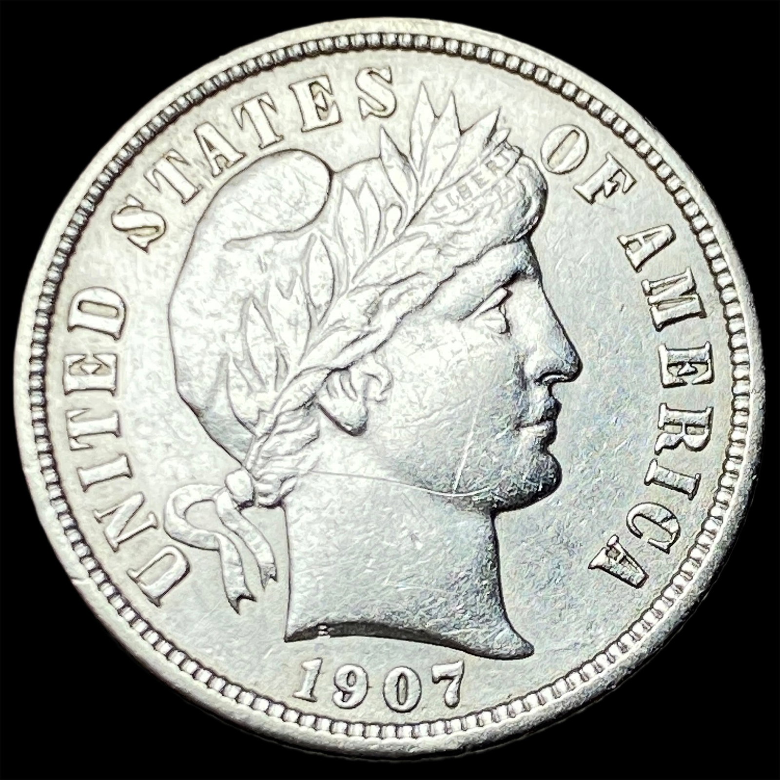 1907 Silver Barber Dime CHOICE AU: 1907 Silver Barber Dime CHOICE AU