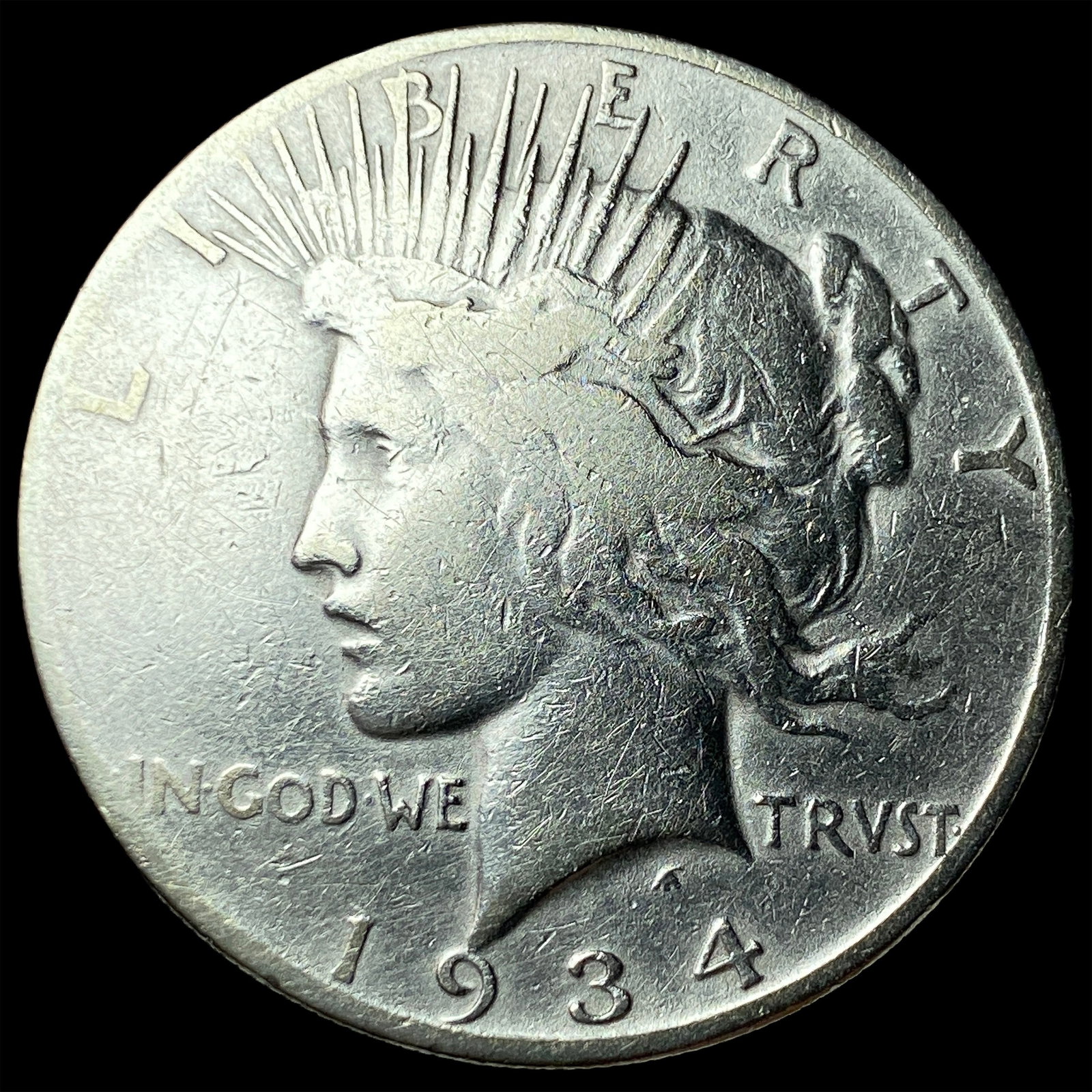 1934-S Silver Peace Dollar LIGHTLY CIRCULATED: 1934-S Silver Peace Dollar LIGHTLY CIRCULATED