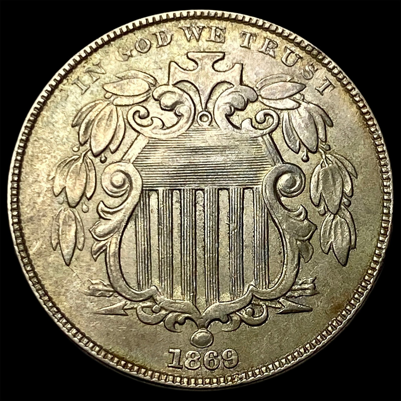 1869 Shield Nickel CLOSELY UNCIRCULATED: 1869 Shield Nickel CLOSELY UNCIRCULATED