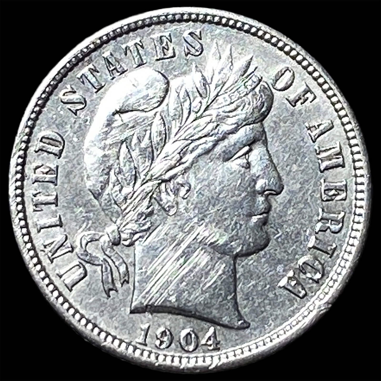 1904 Silver Barber Dime CLOSELY UNCIRCULATED: 1904 Silver Barber Dime CLOSELY UNCIRCULATED