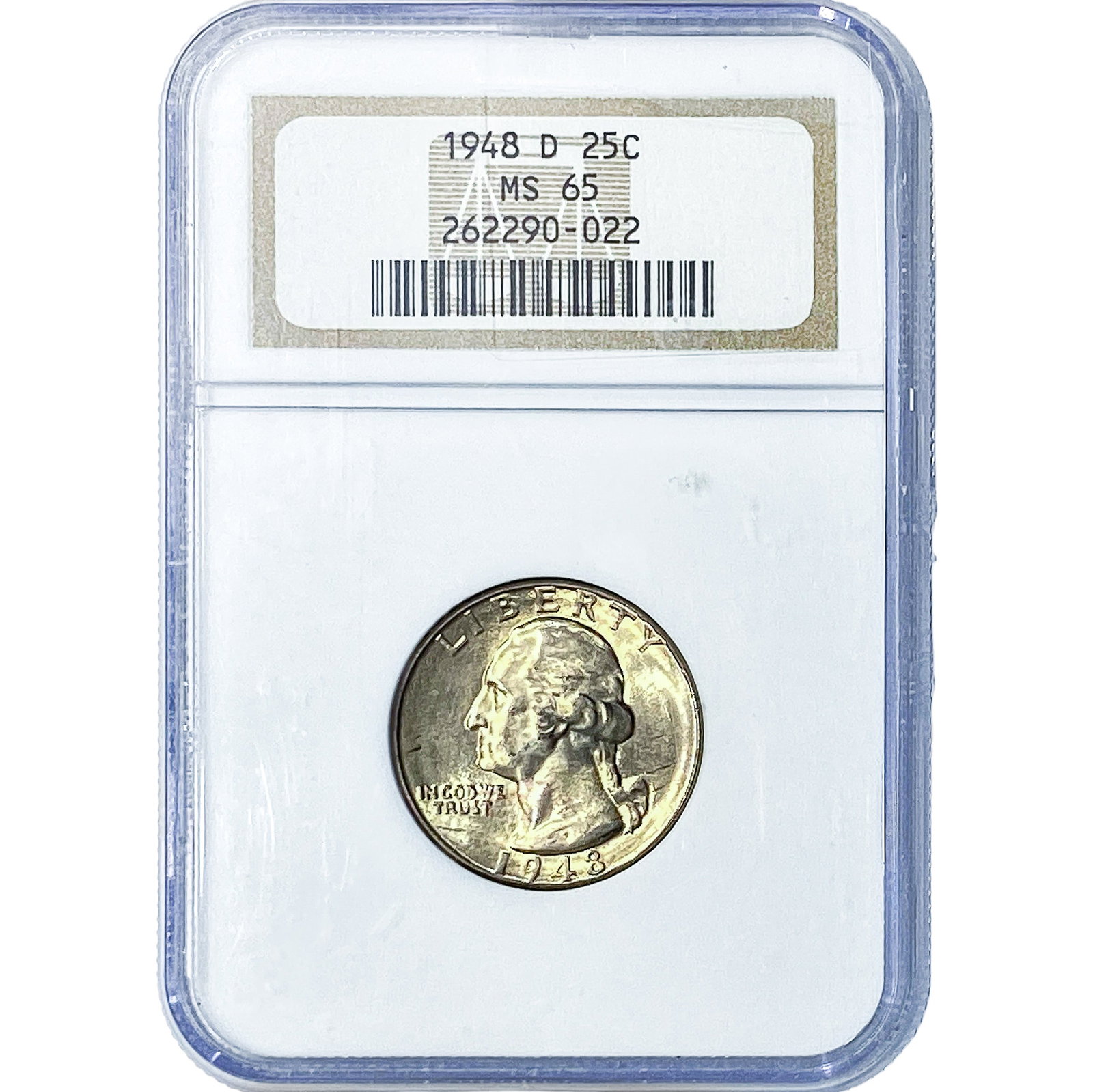 1948-D Washington Silver Quarter NGC MS65: 1948-D Washington Silver Quarter NGC MS65