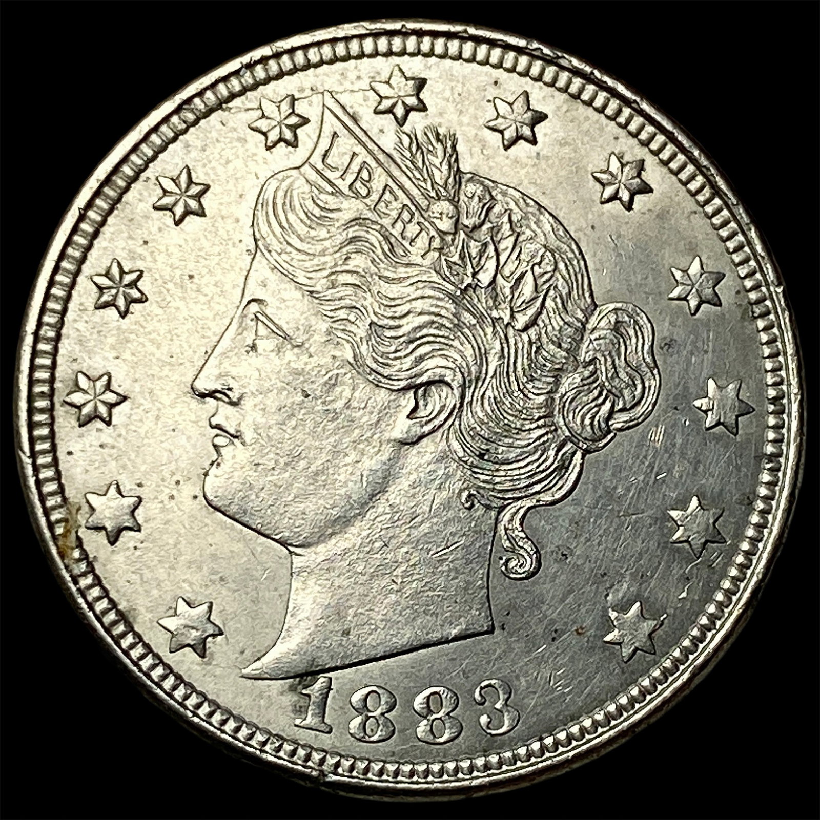 1883 Liberty Head Nickel No Cents CHOICE AU (1 of 2)