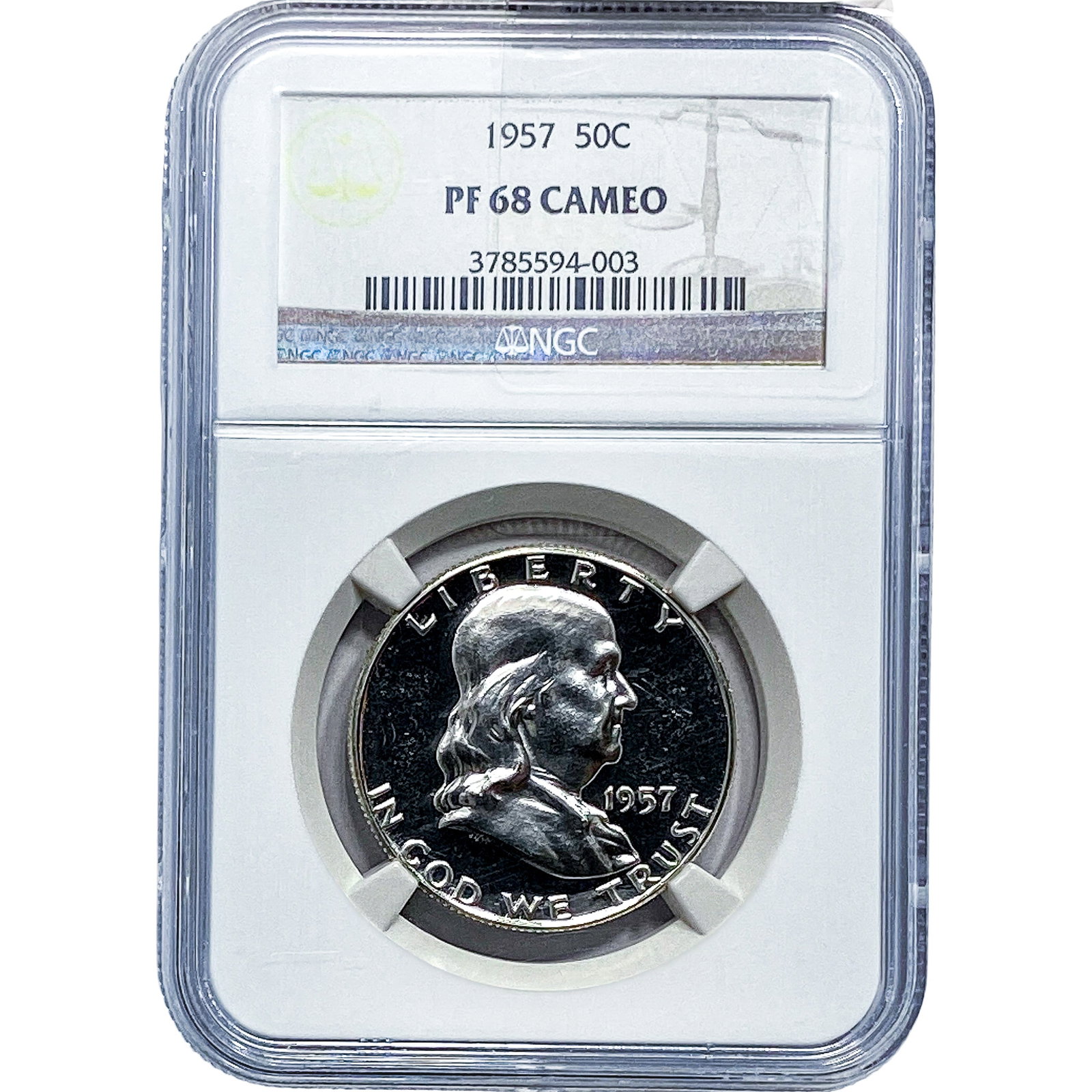 1957 Franklin Half Dollar NGC PF68 Cameo (1 of 2)