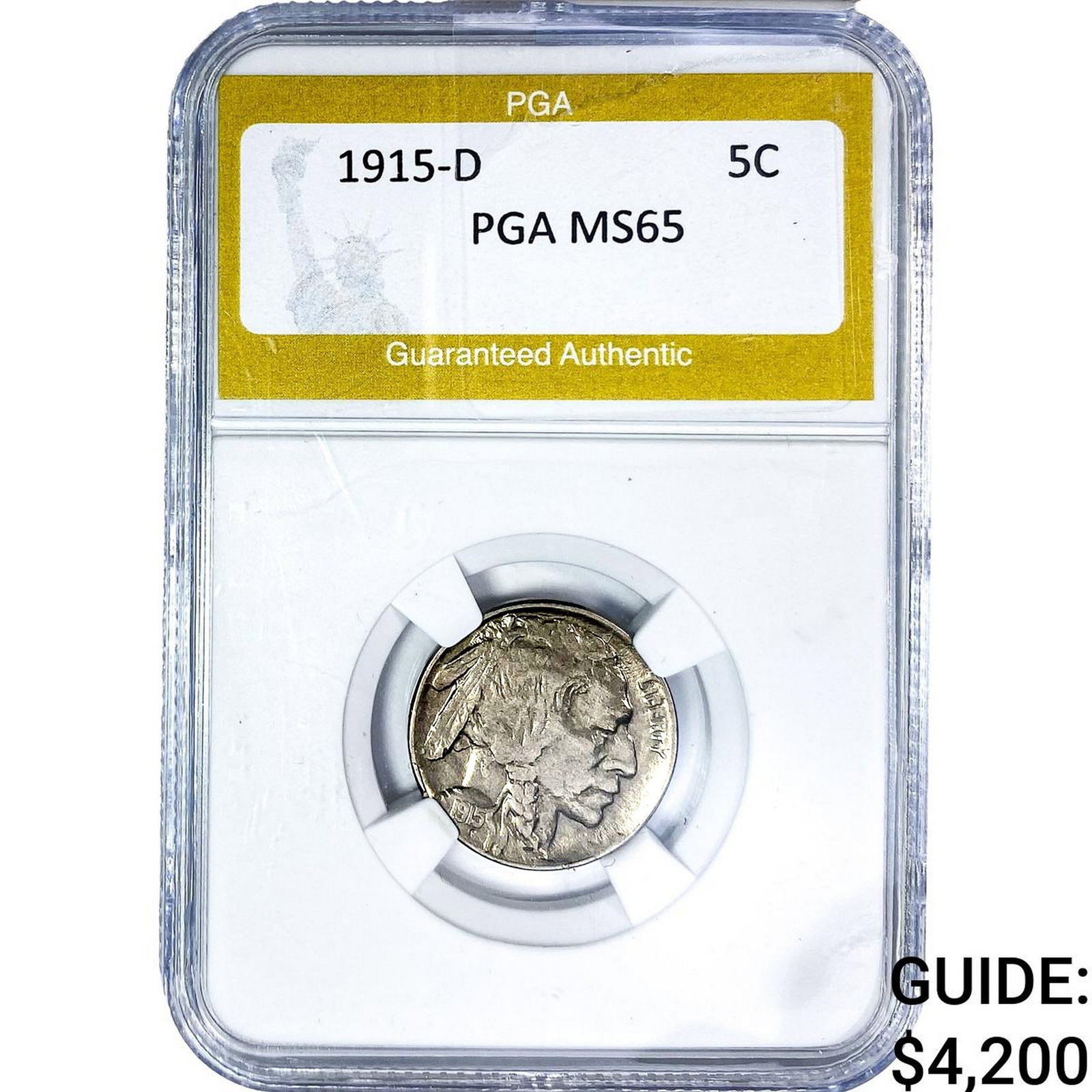 1915-D Buffalo Nickel PGA MS65: 1915-D Buffalo Nickel PGA MS65