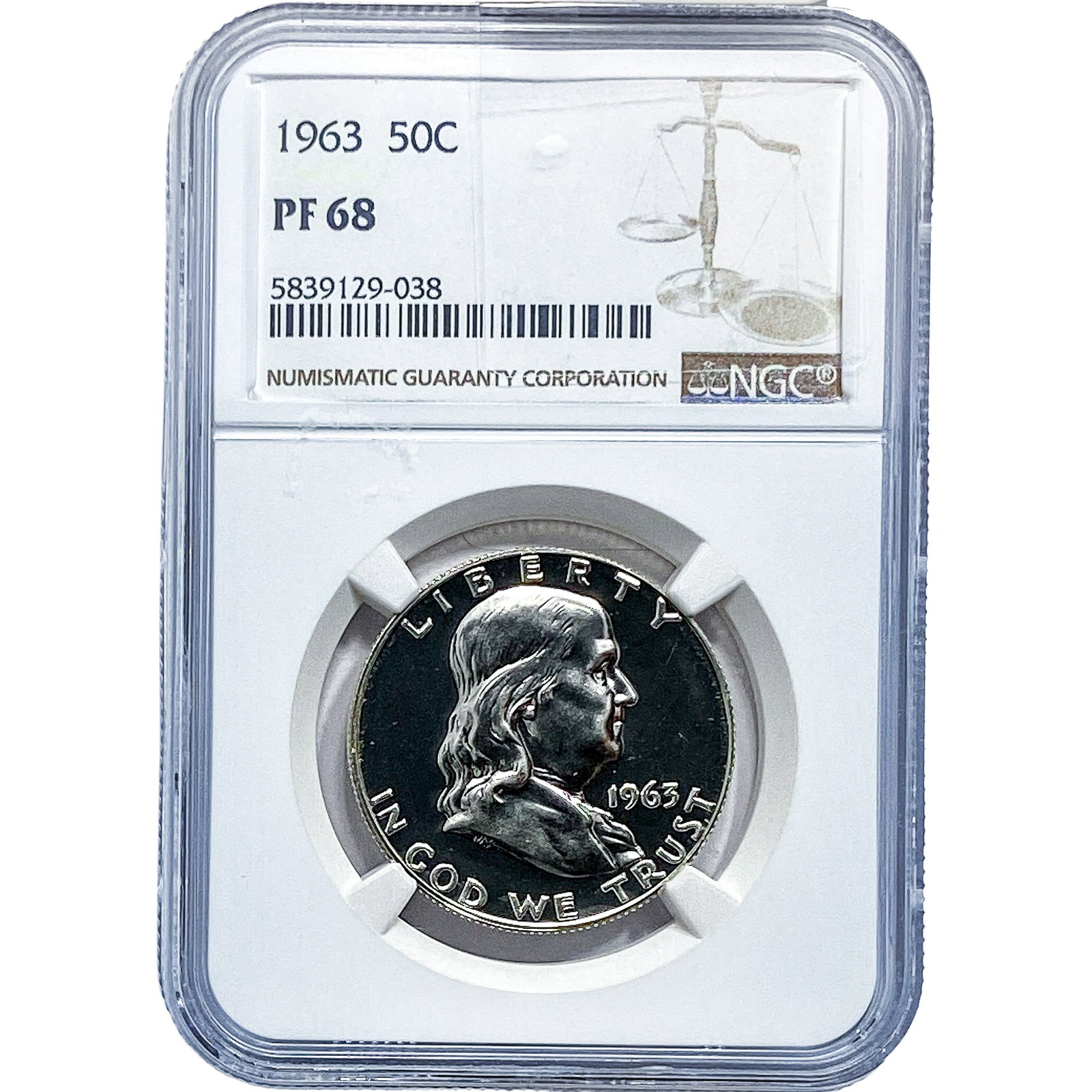 1963 Franklin Half Dollar NGC PF68: 1963 Franklin Half Dollar NGC PF68