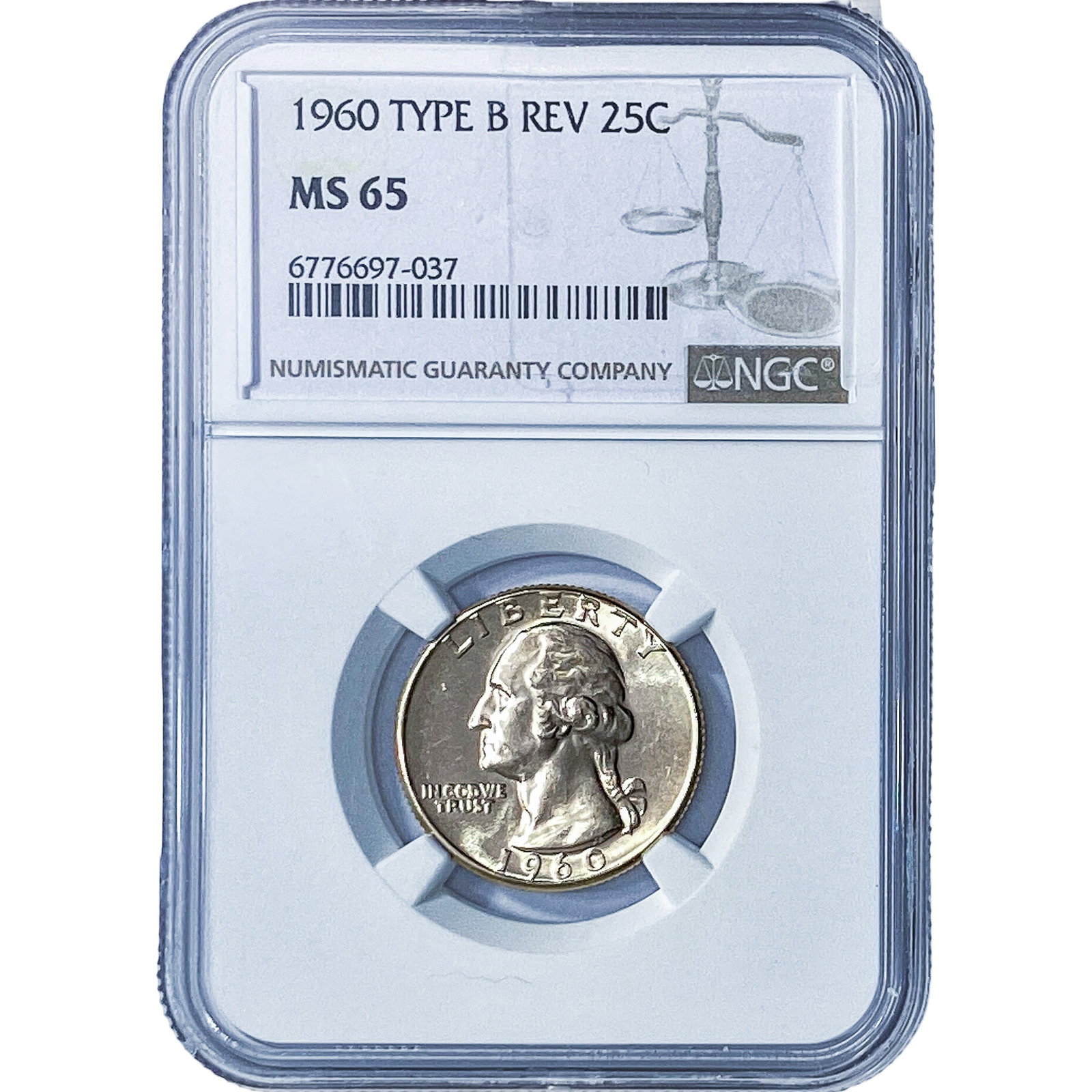 1960 Washington Silver Quarter NGC MS65 Type B Rev. (1 of 2)