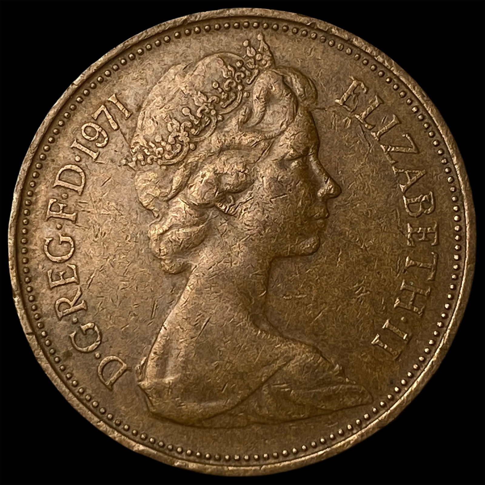 1971 United Kingdom Copper 2 New Pence: 1971 United Kingdom Copper 2 New Pence