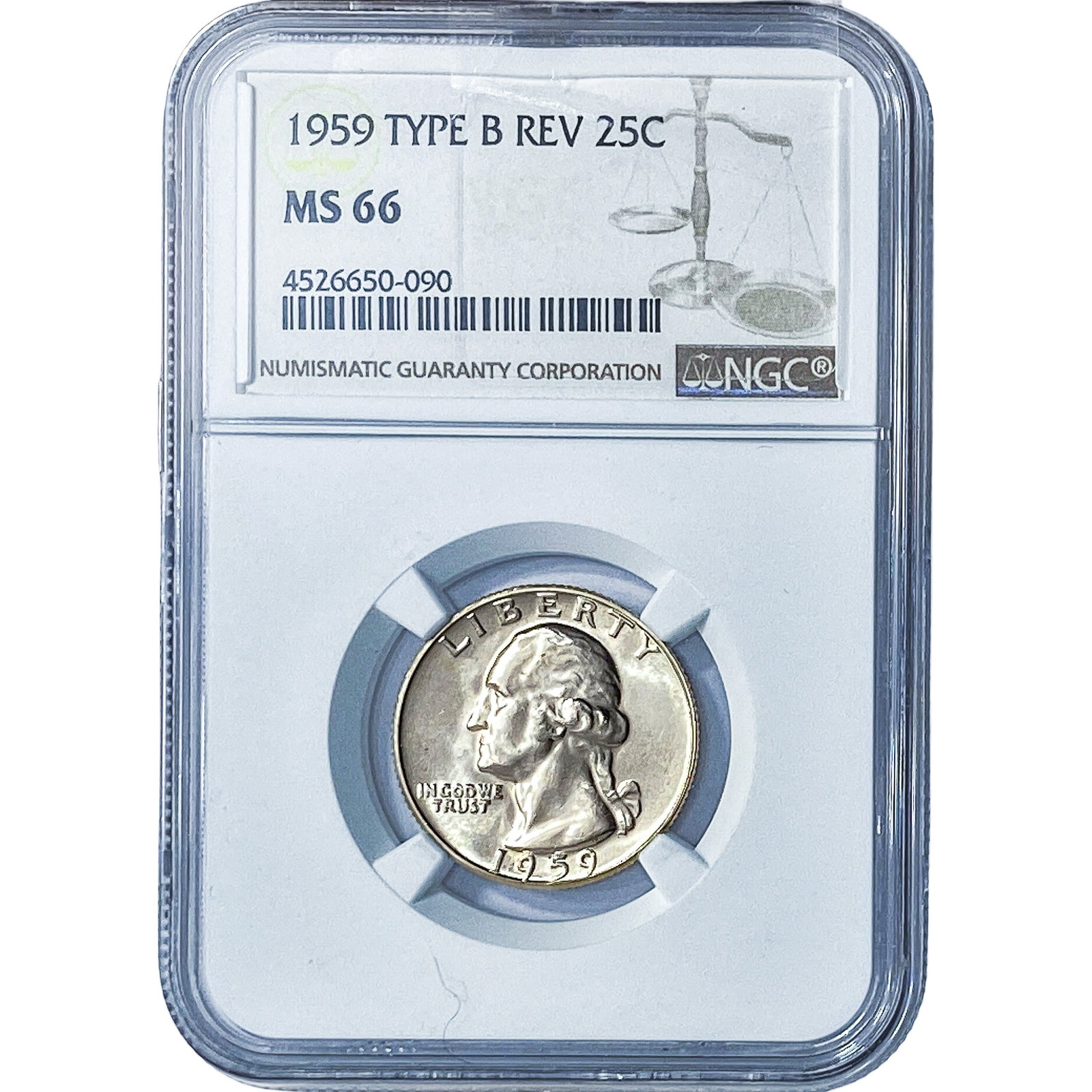 1959 Washington Silver Quarter NGC MS66 Type B Rev. (1 of 2)