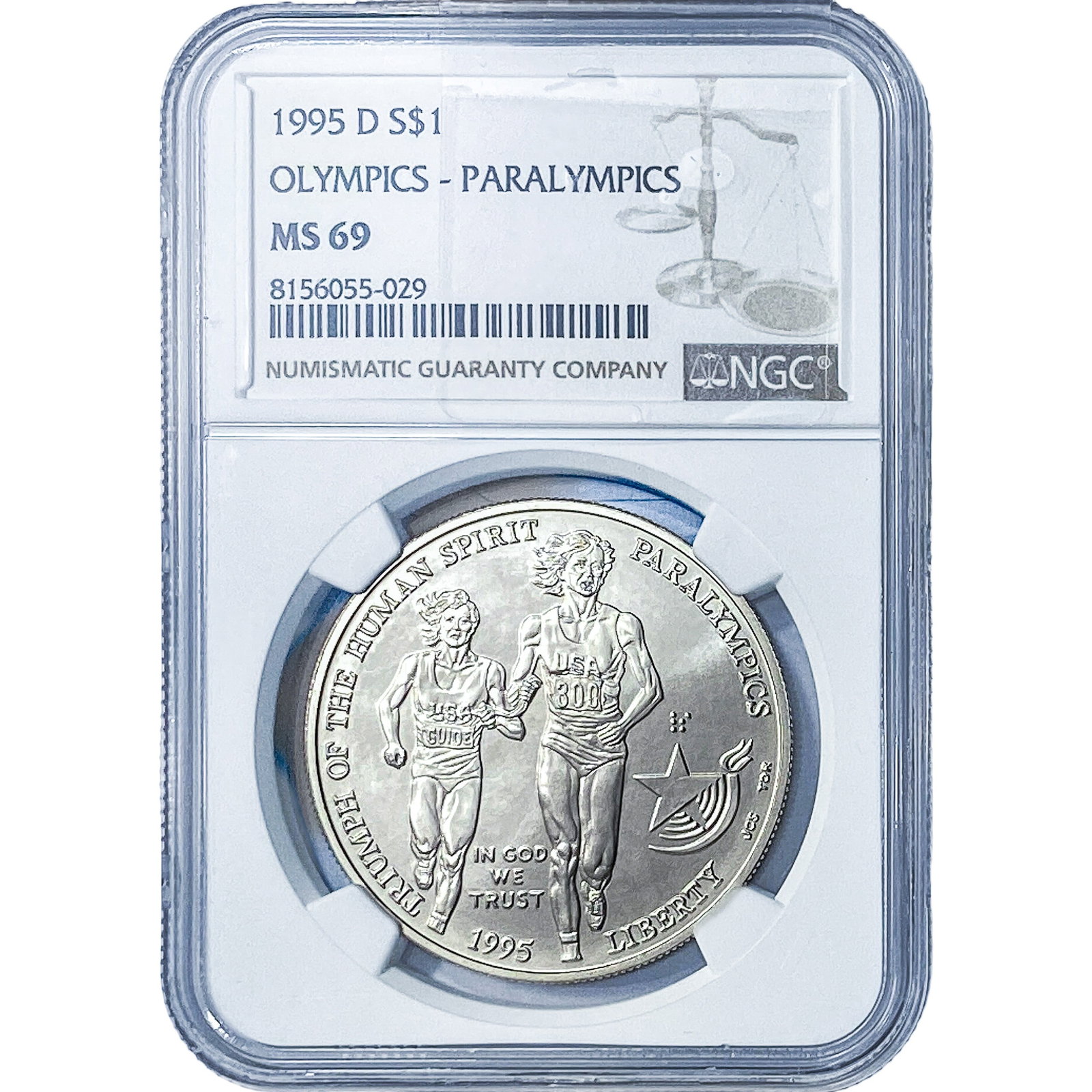 1995-D Olympics - Paralympics Silver $1 NGC MS69 (1 of 2)