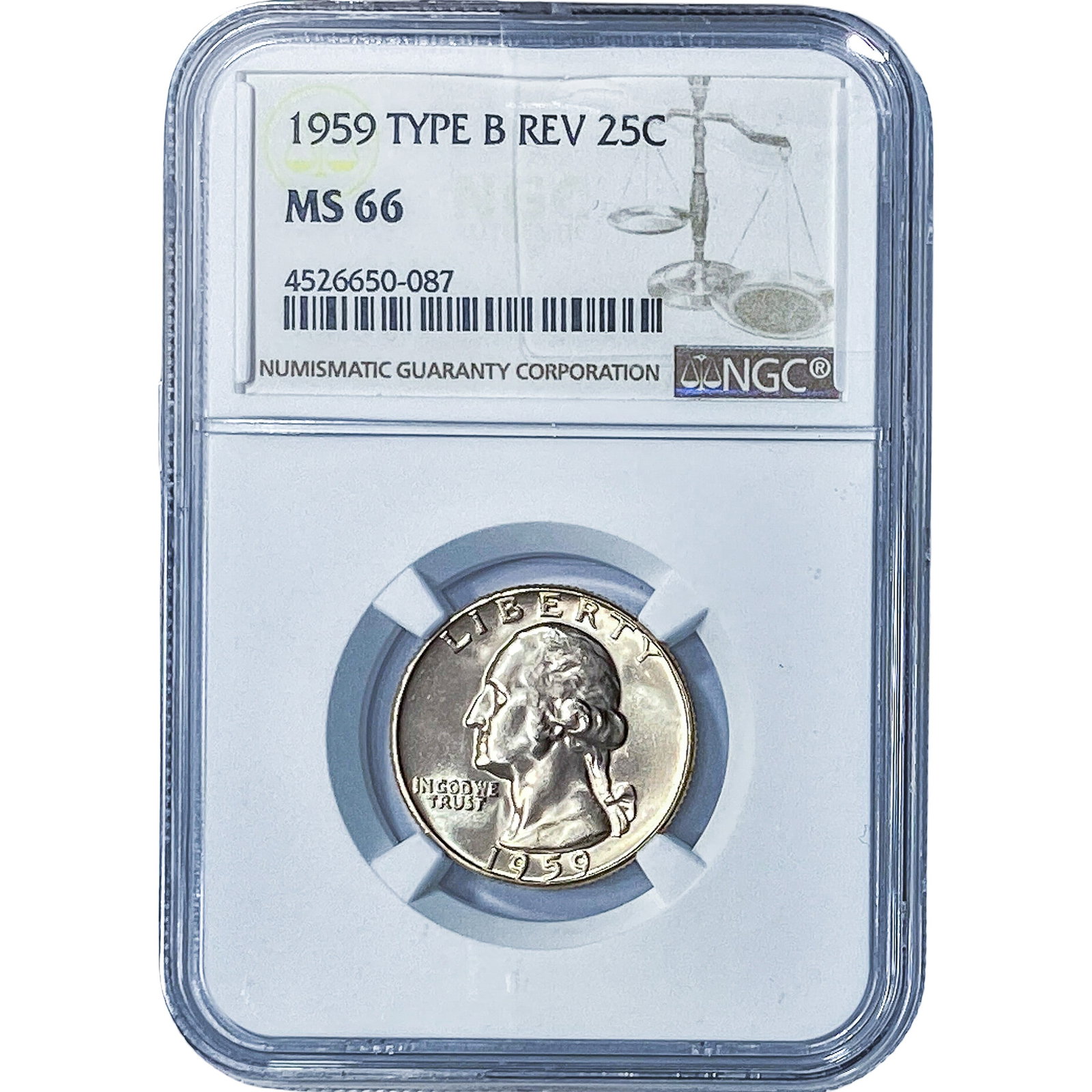 1959 Washington Silver Quarter NGC MS66 Tyoe B Rev. (1 of 2)