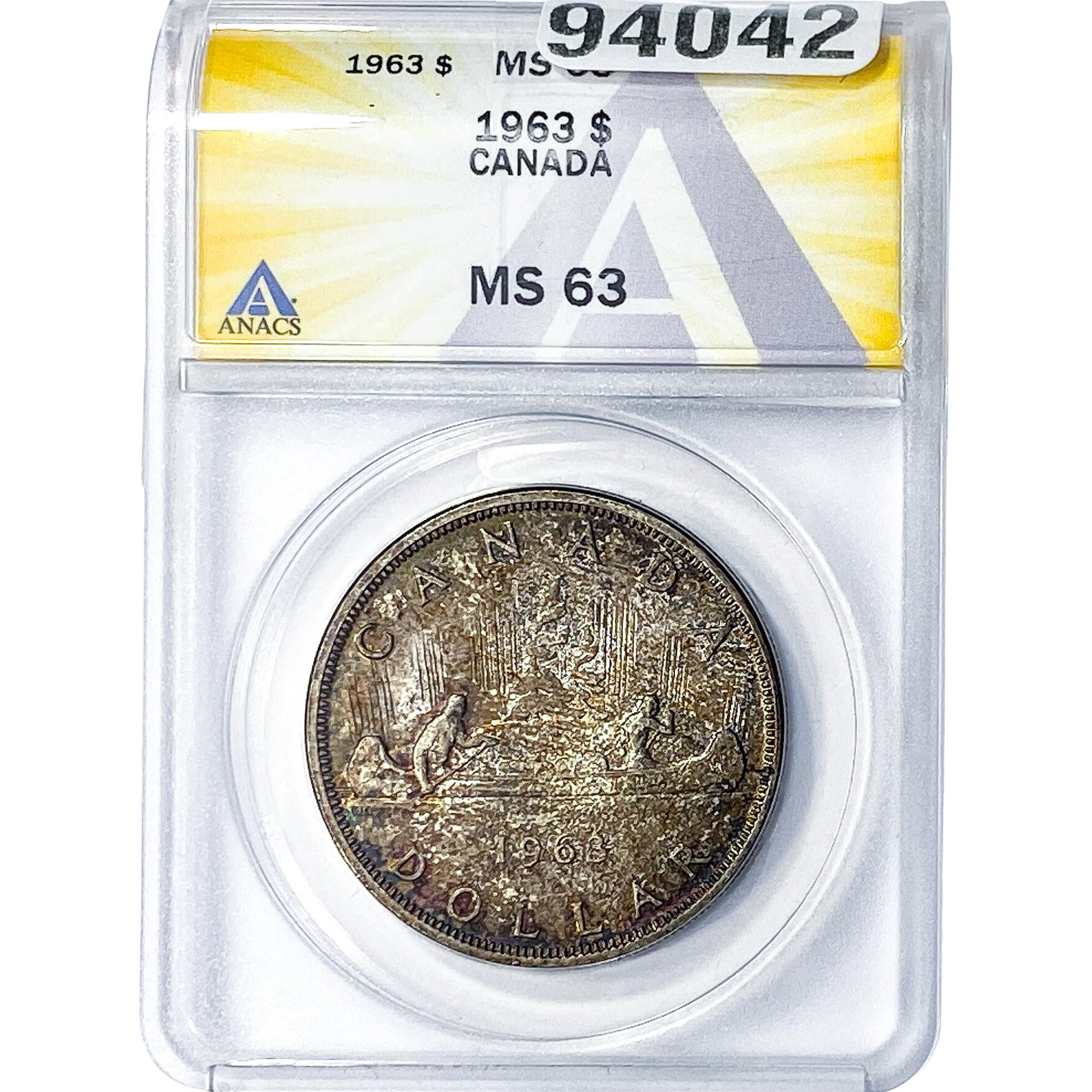 1963 Canada Silver Dollar ANACS MS63: 1963 Canada Silver Dollar ANACS MS63