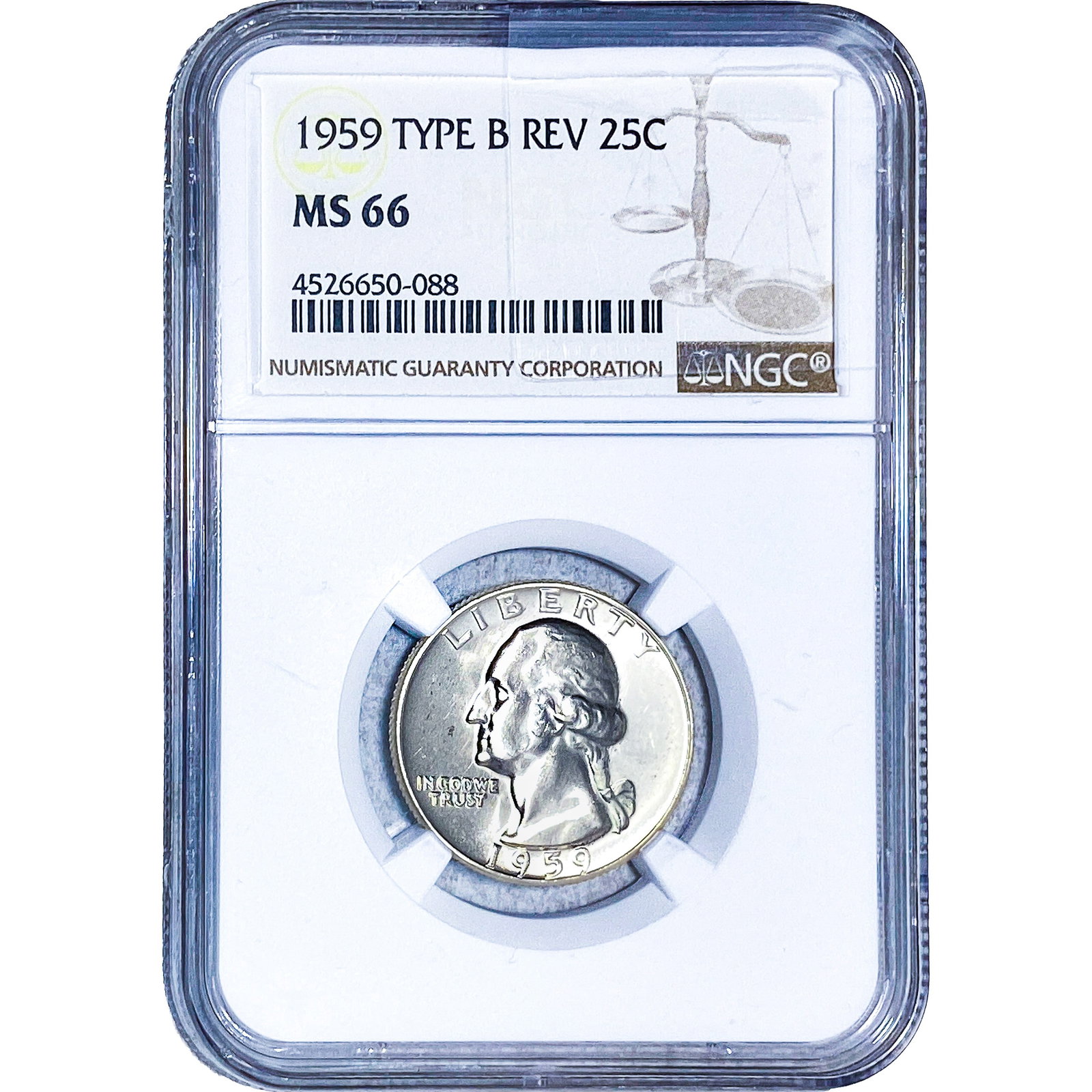 1959 Washington Silver Quarter NGC MS66 Type B Rev. (1 of 2)