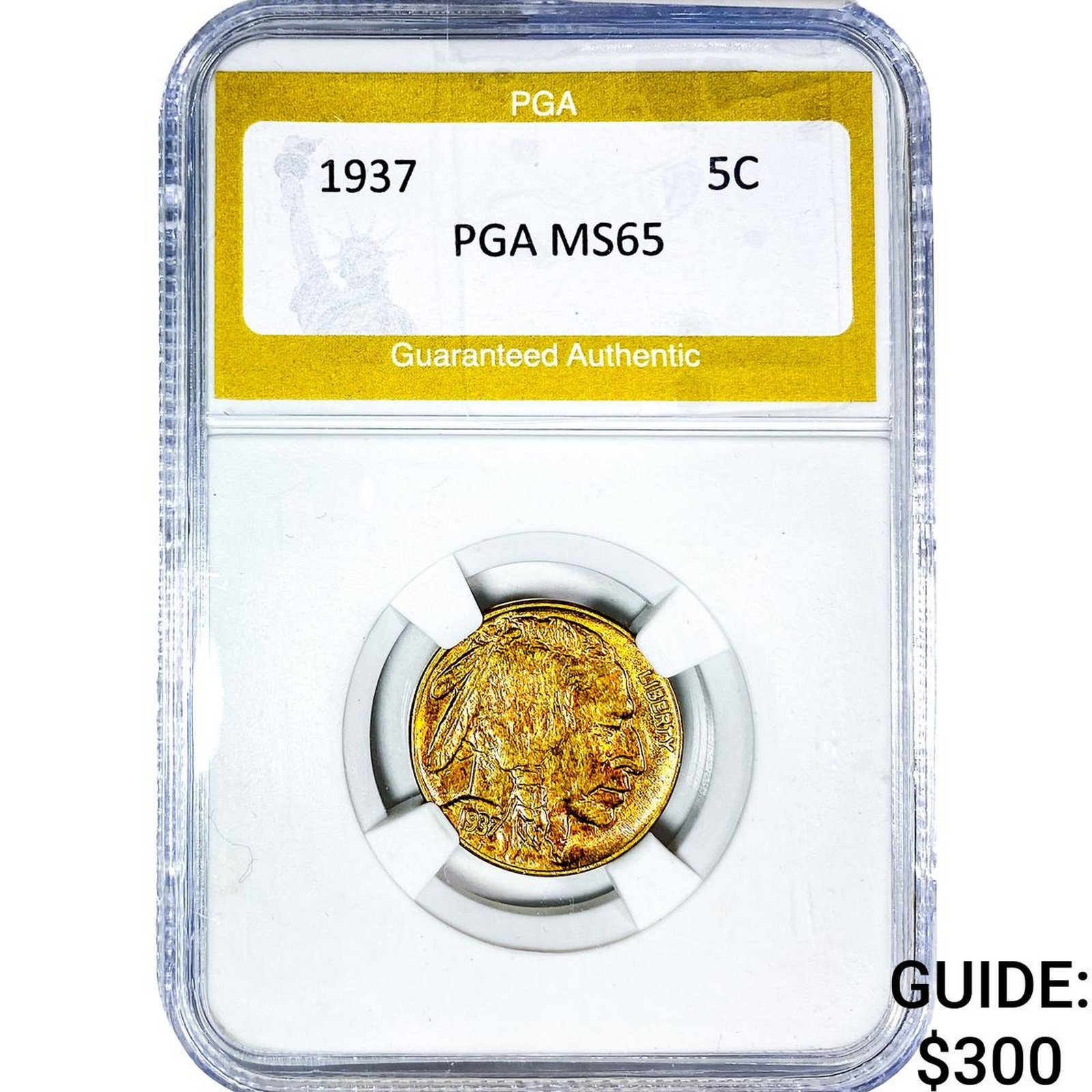 1937 Buffalo Nickel PGA MS65: 1937 Buffalo Nickel PGA MS65