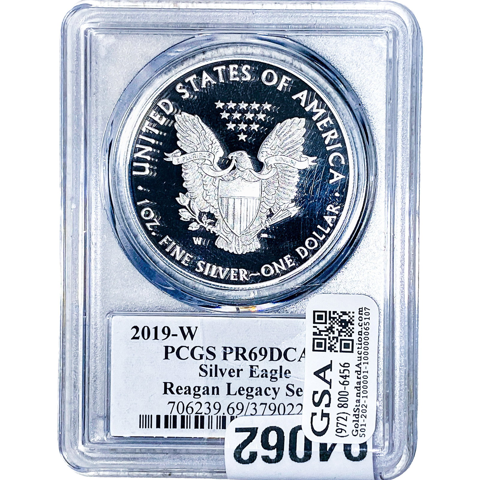 2019-W Silver Eagle PCGS PR69 DCAM: 2019-W Silver Eagle PCGS PR69 DCAM