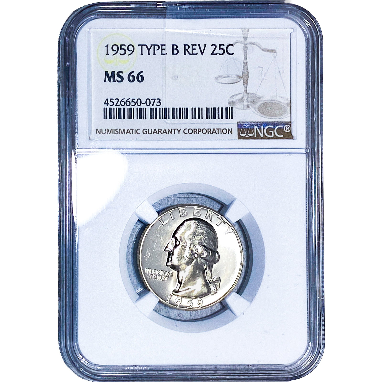 1959 Washington Silver Quarter NGC MS66 Type B Rev. (1 of 2)
