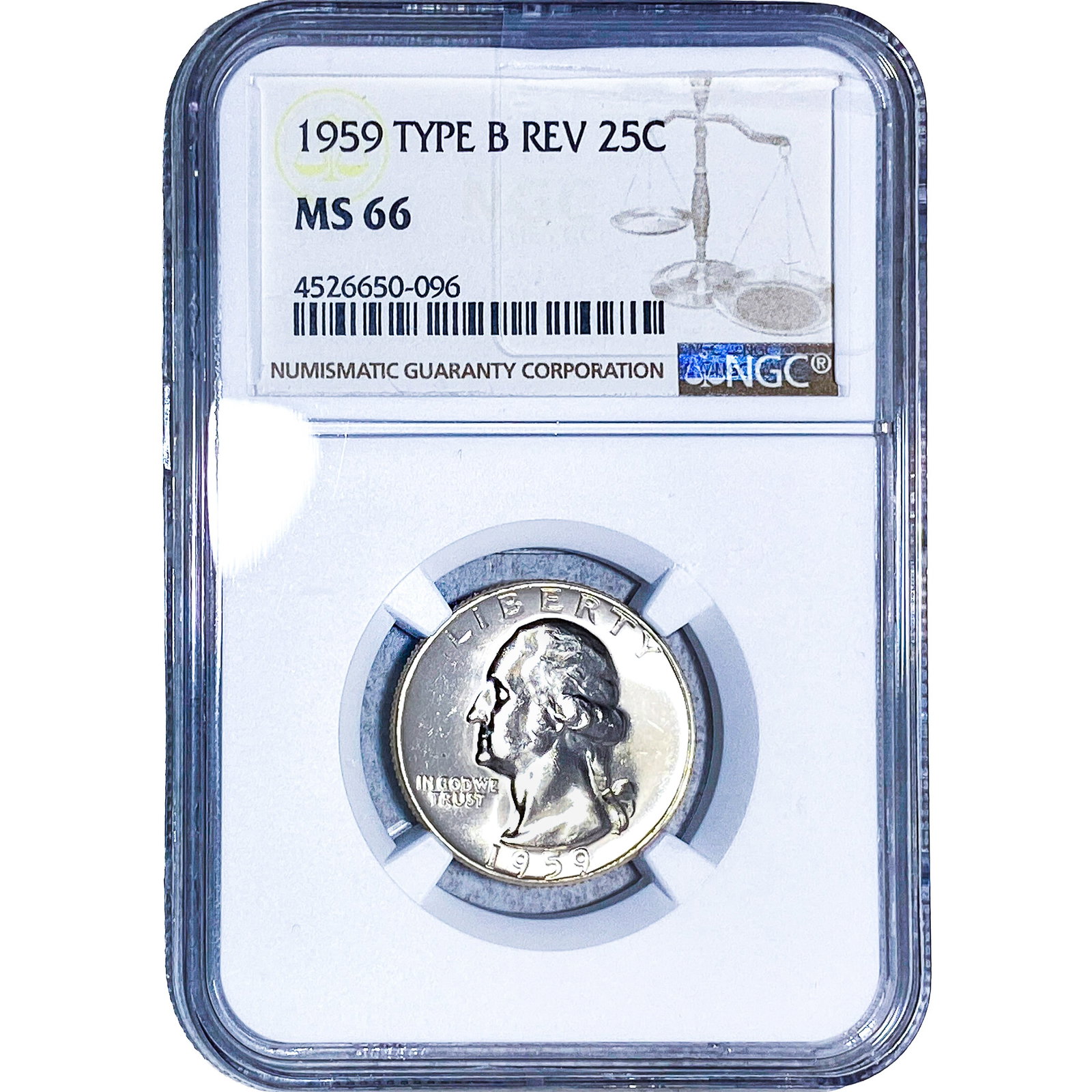 1959 Washington Silver Quarter NGC MS66 Type B Rev. (1 of 2)