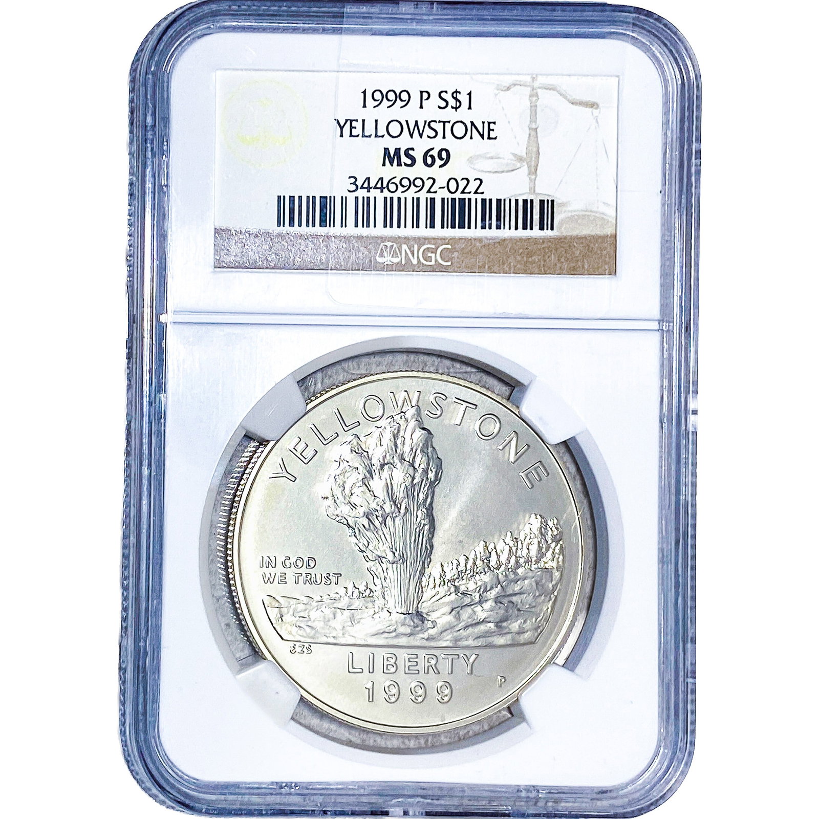 1999-P Yellowstone Silver Dollar NGC MS69 (1 of 2)
