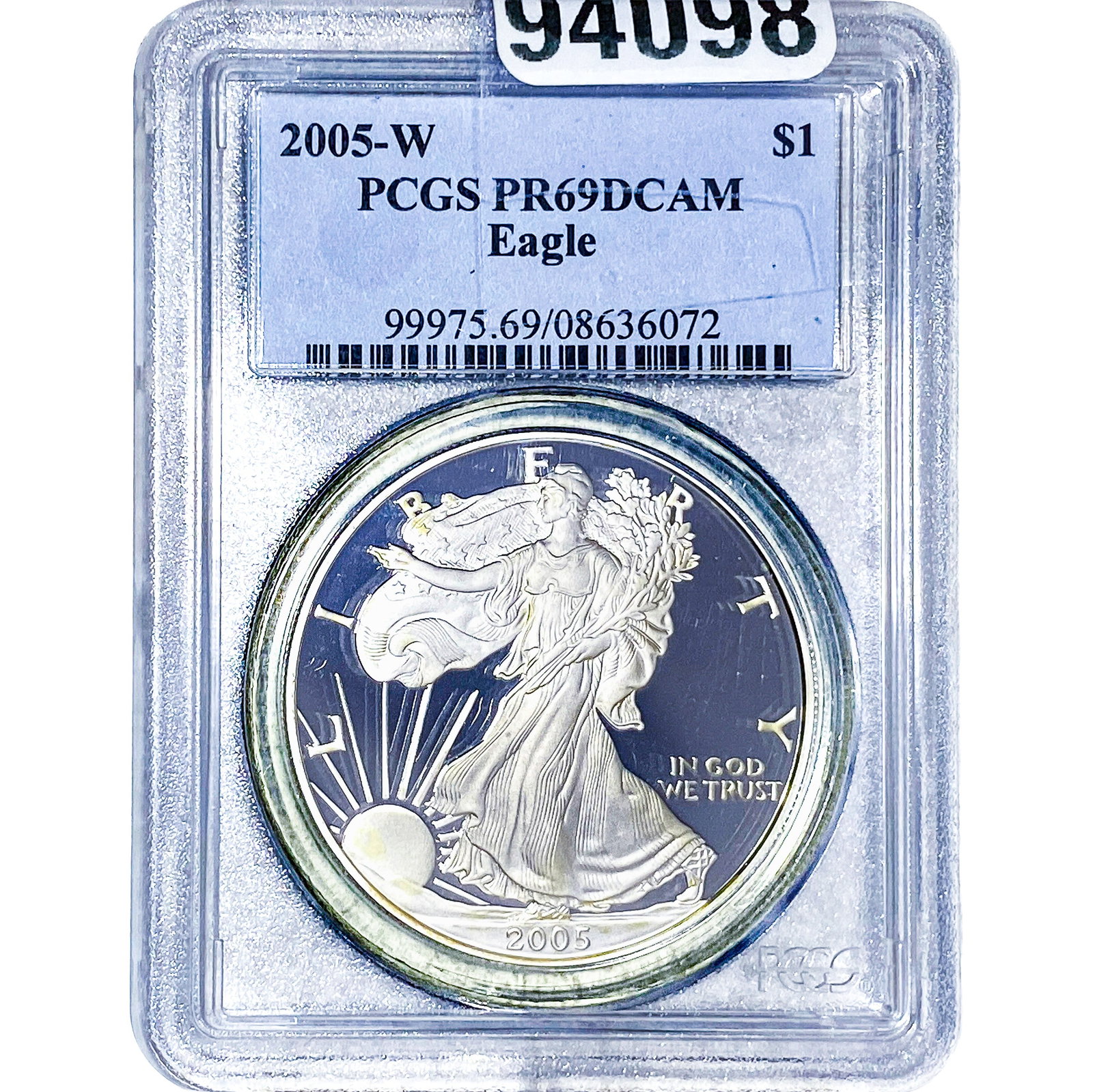 2005-W Silver Eagle PCGS PR69 DCAM: 2005-W Silver Eagle PCGS PR69 DCAM