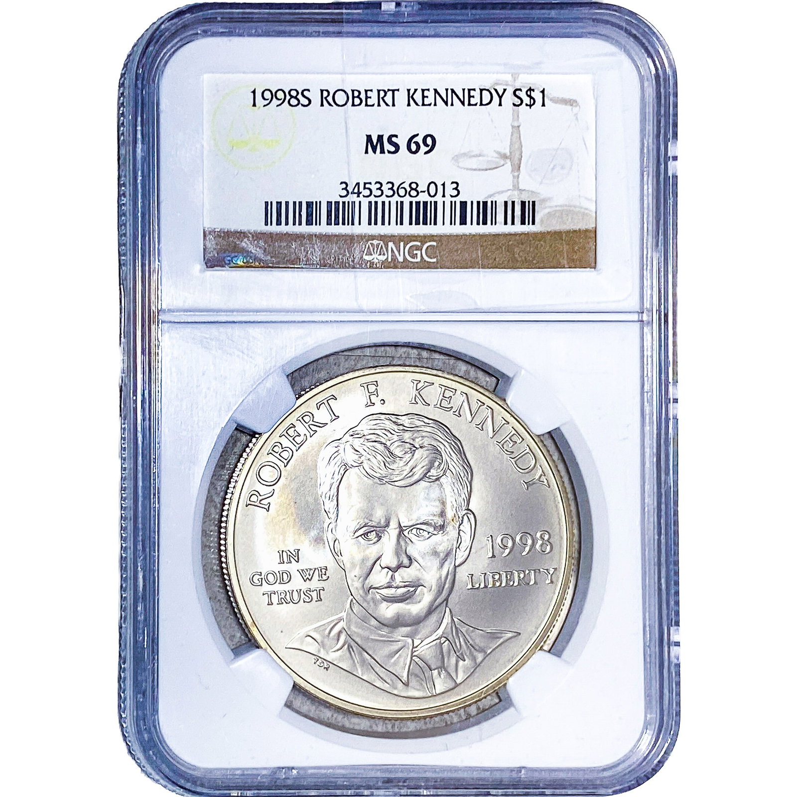 1998-S Robert Kennedy Silver Dollar NGC MS69 (1 of 2)