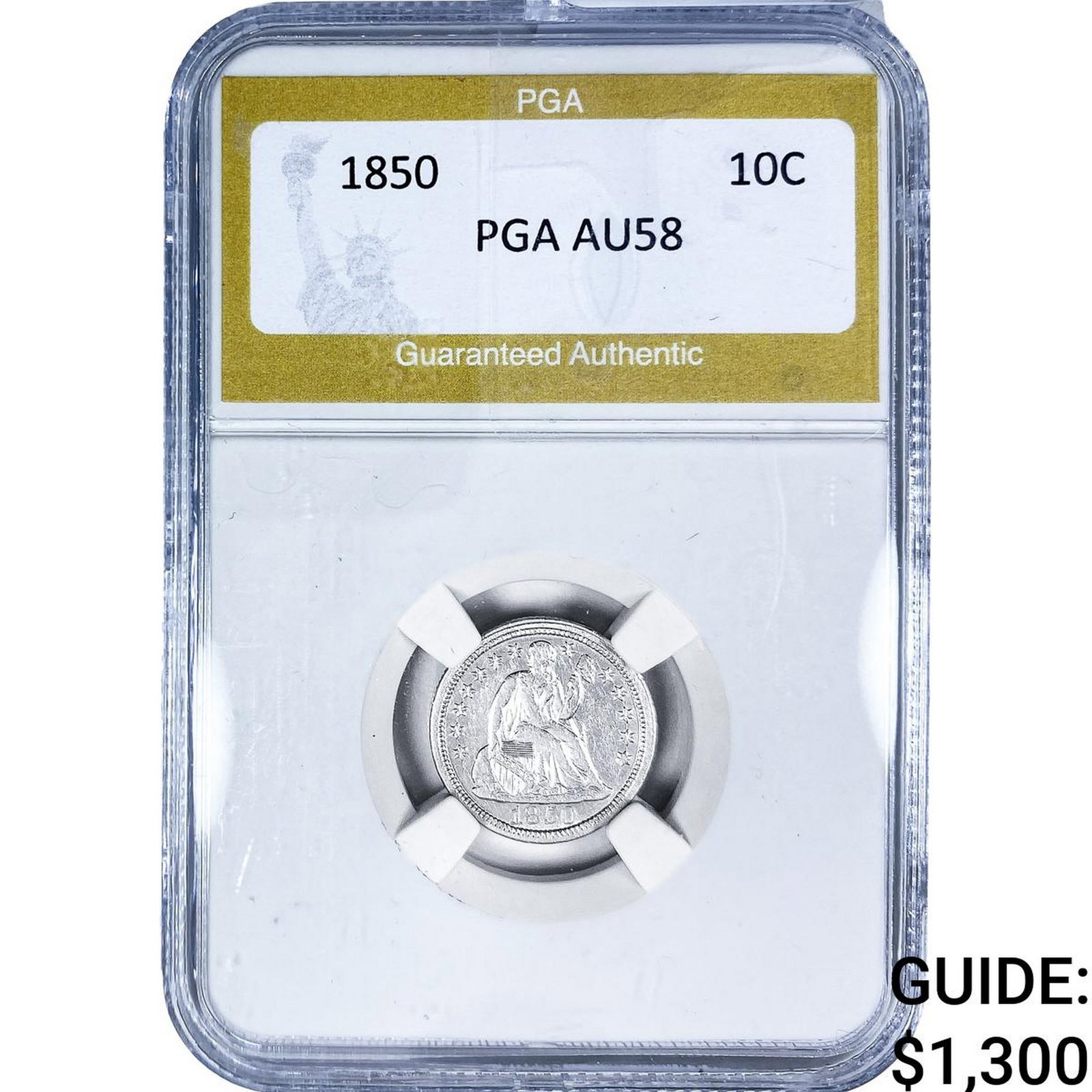 1850 Seated Liberty Dime PGA AU58 (1 of 2)