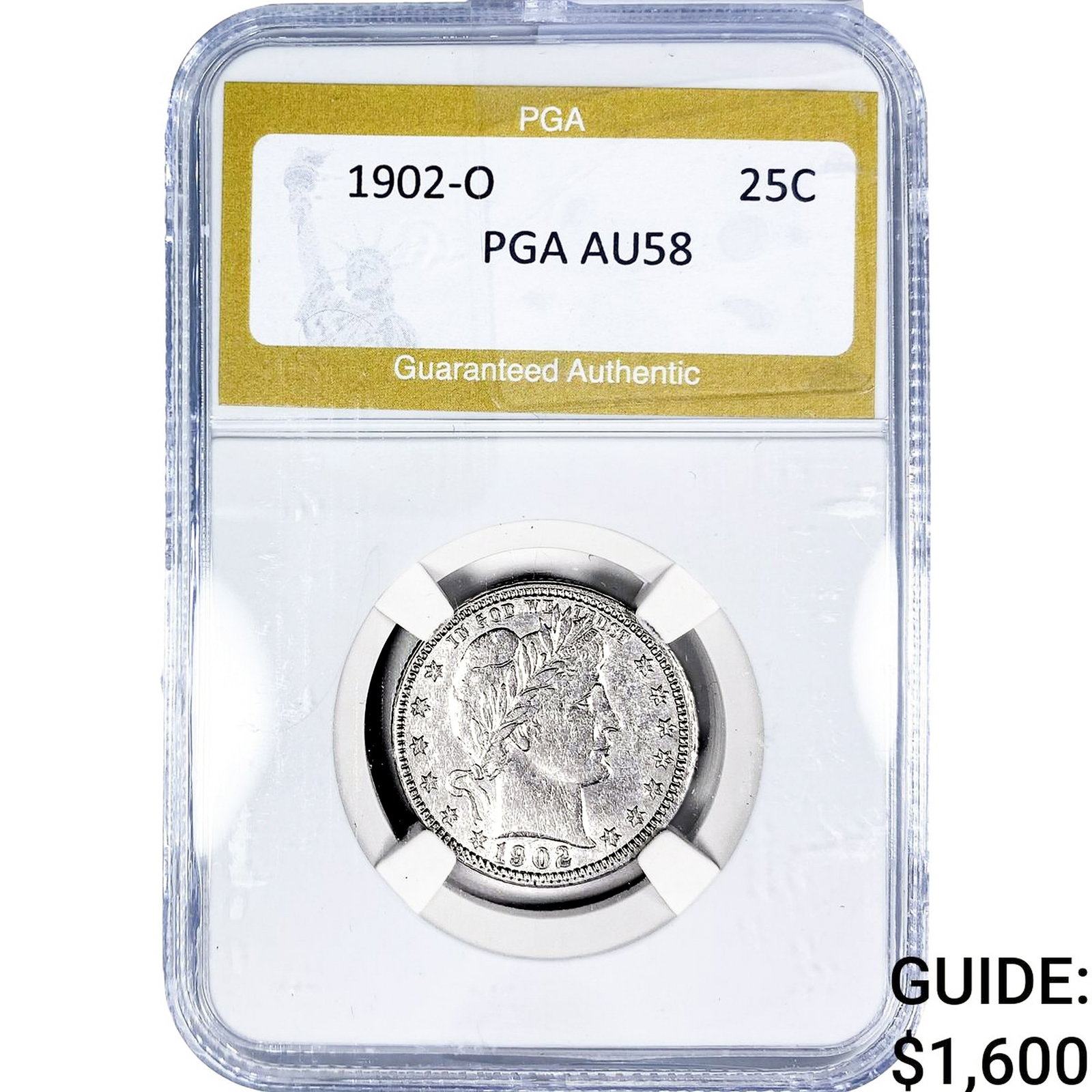 1902-O Barber Quarter PGA AU58 (1 of 2)