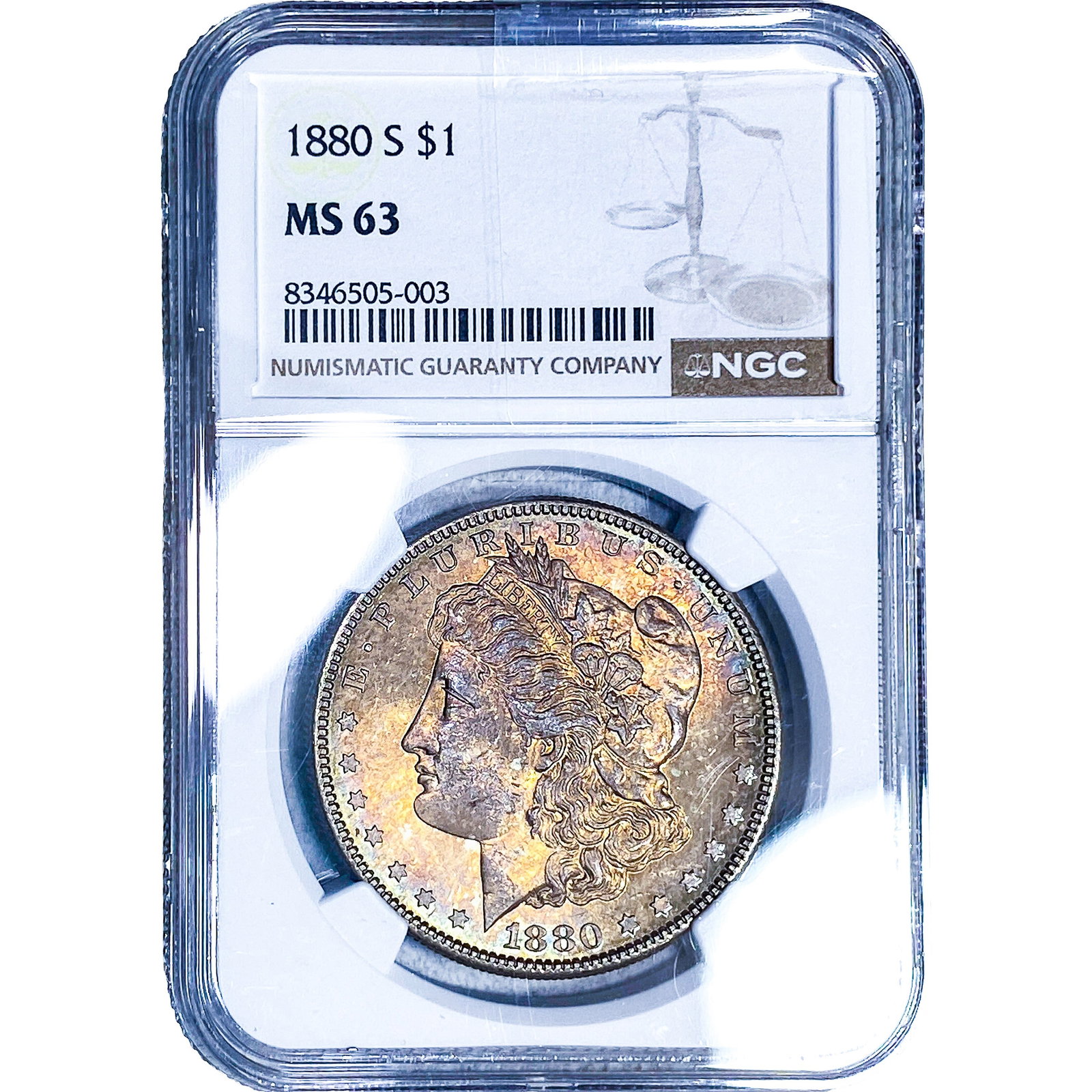 1880-S Morgan Silver Dollar NGC MS63: 1880-S Morgan Silver Dollar NGC MS63