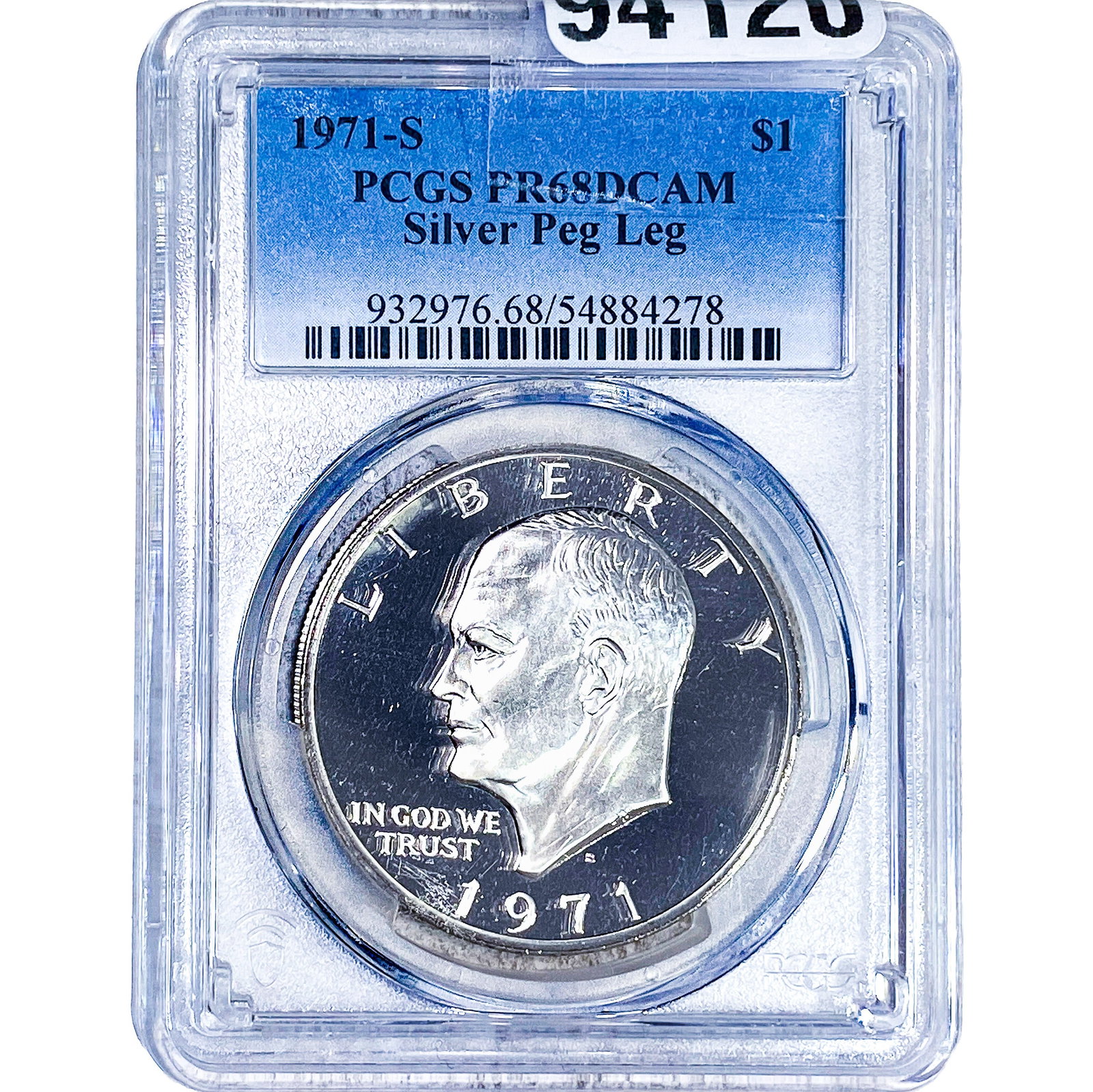1971-S Eisenhower Dollar PCGS PR68 Silver Peg Leg (1 of 2)