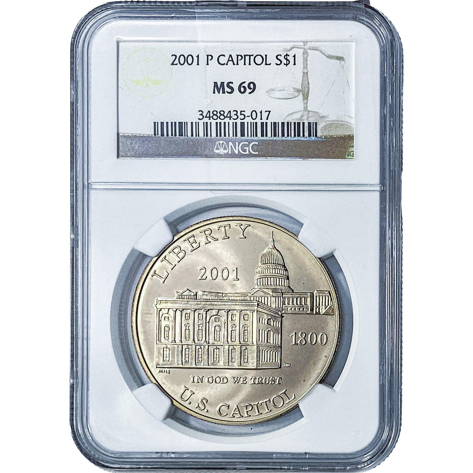 2021-P U.S. Capitol Visitor Center Silver $1 MS69: 2021-P U.S. Capitol Visitor Center Silver $1 MS69