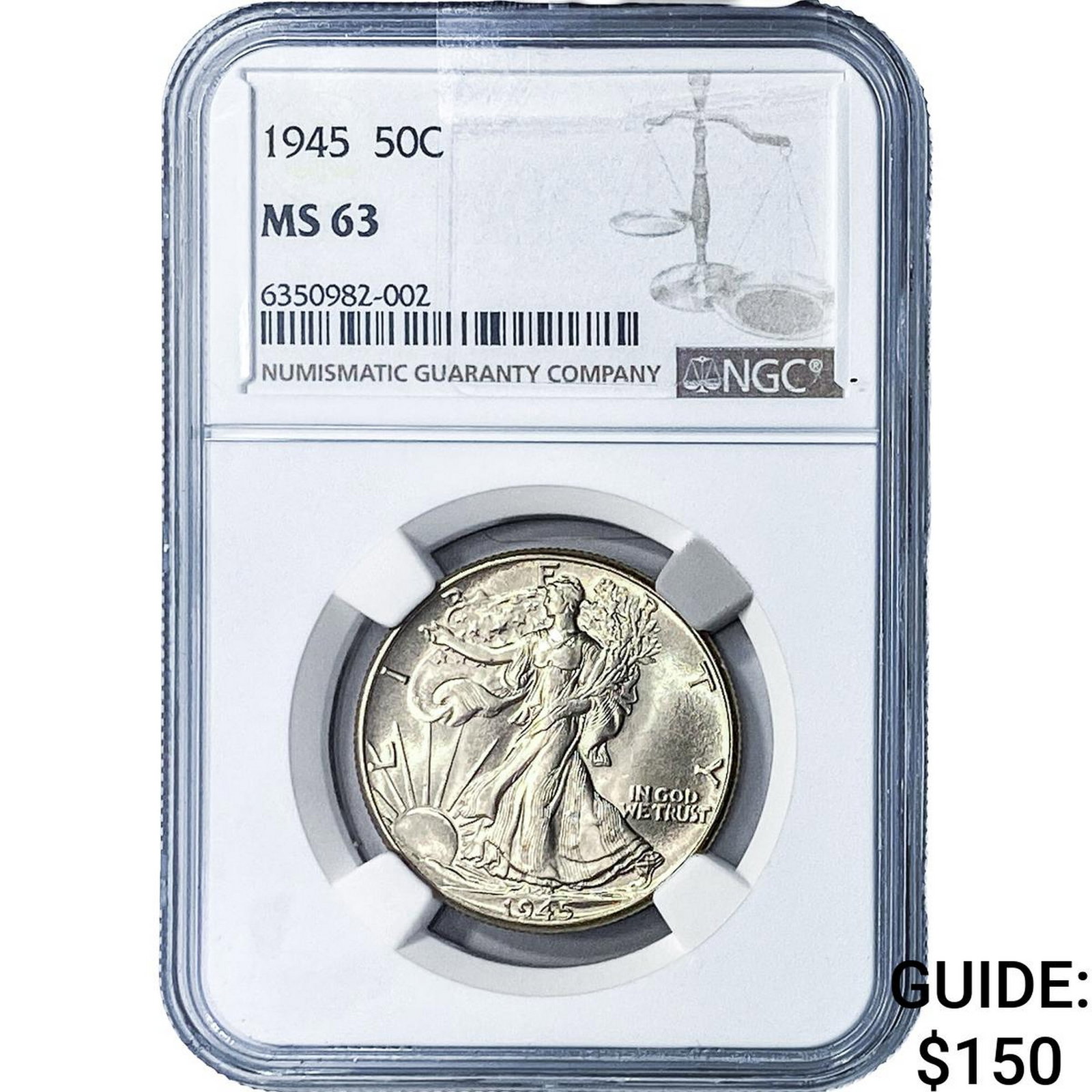 1945 Walking Liberty Half Dollar NGC MS63 (1 of 2)