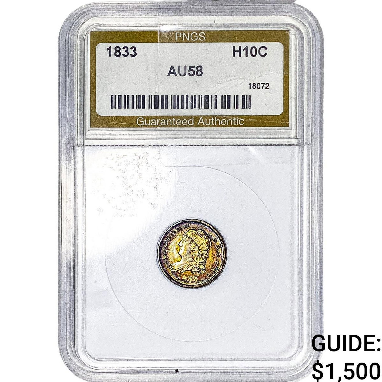 1833 Capped Bust Half Dime PNGS AU58 (1 of 2)