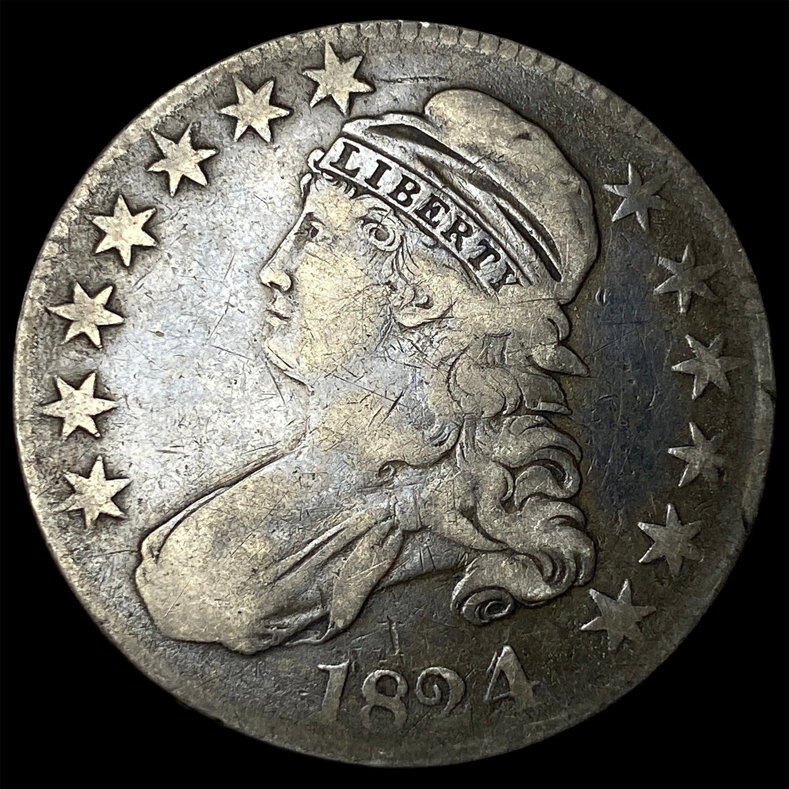 1824 Capped Bust Half Dollar LIGHTLY CIRCULATED: 1824 Capped Bust Half Dollar LIGHTLY CIRCULATED