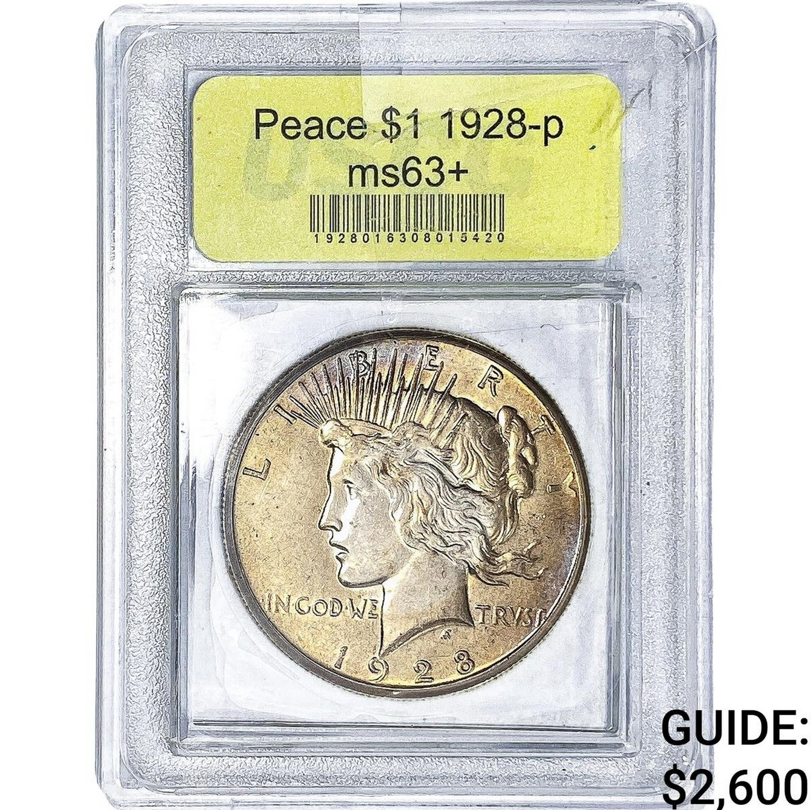 1928 Silver Peace Dollar USCG MS63+: 1928 Silver Peace Dollar USCG MS63+