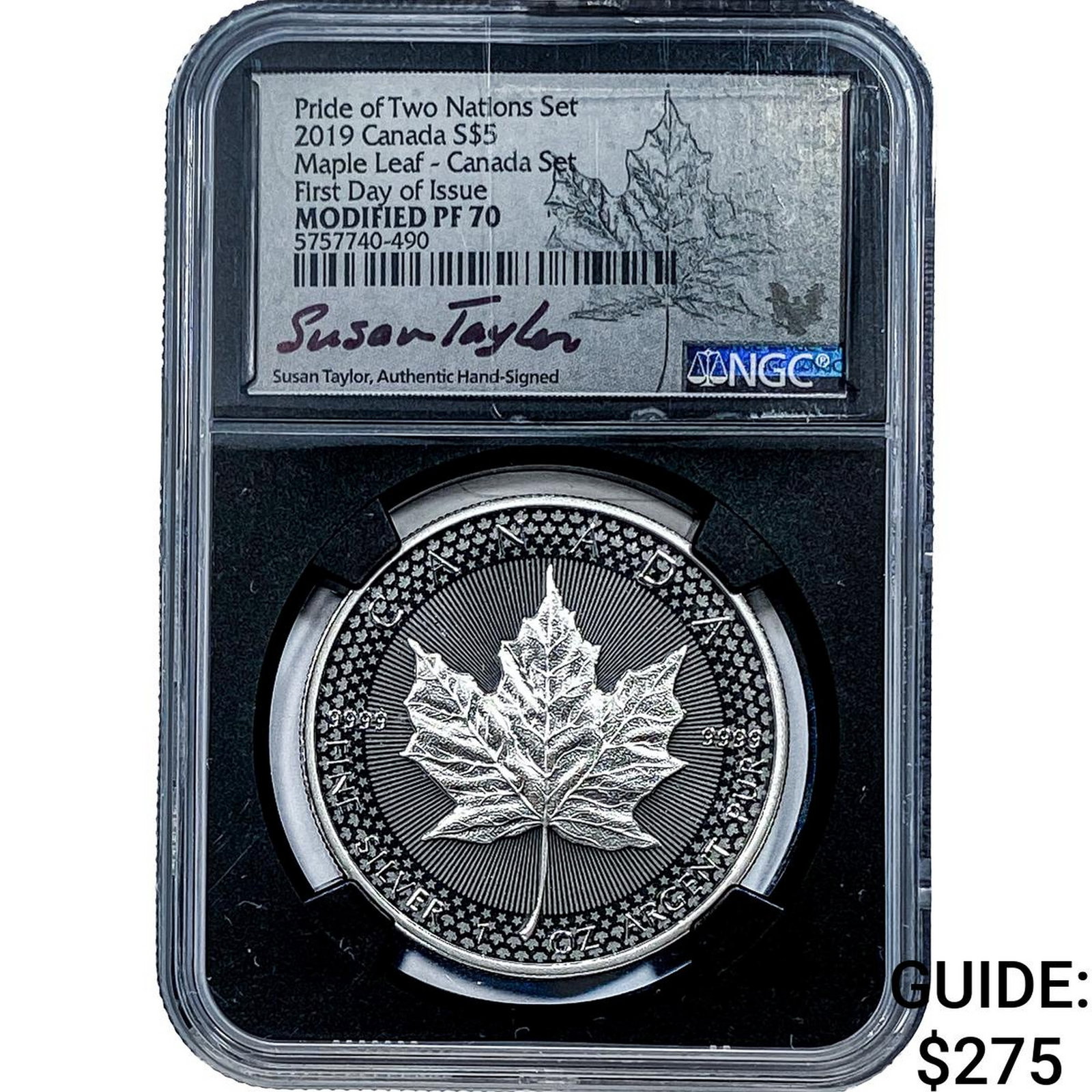 2019 Canada 1oz Silver $5 NGC Mod. PF70: 2019 Canada 1oz Silver $5 NGC Mod. PF70