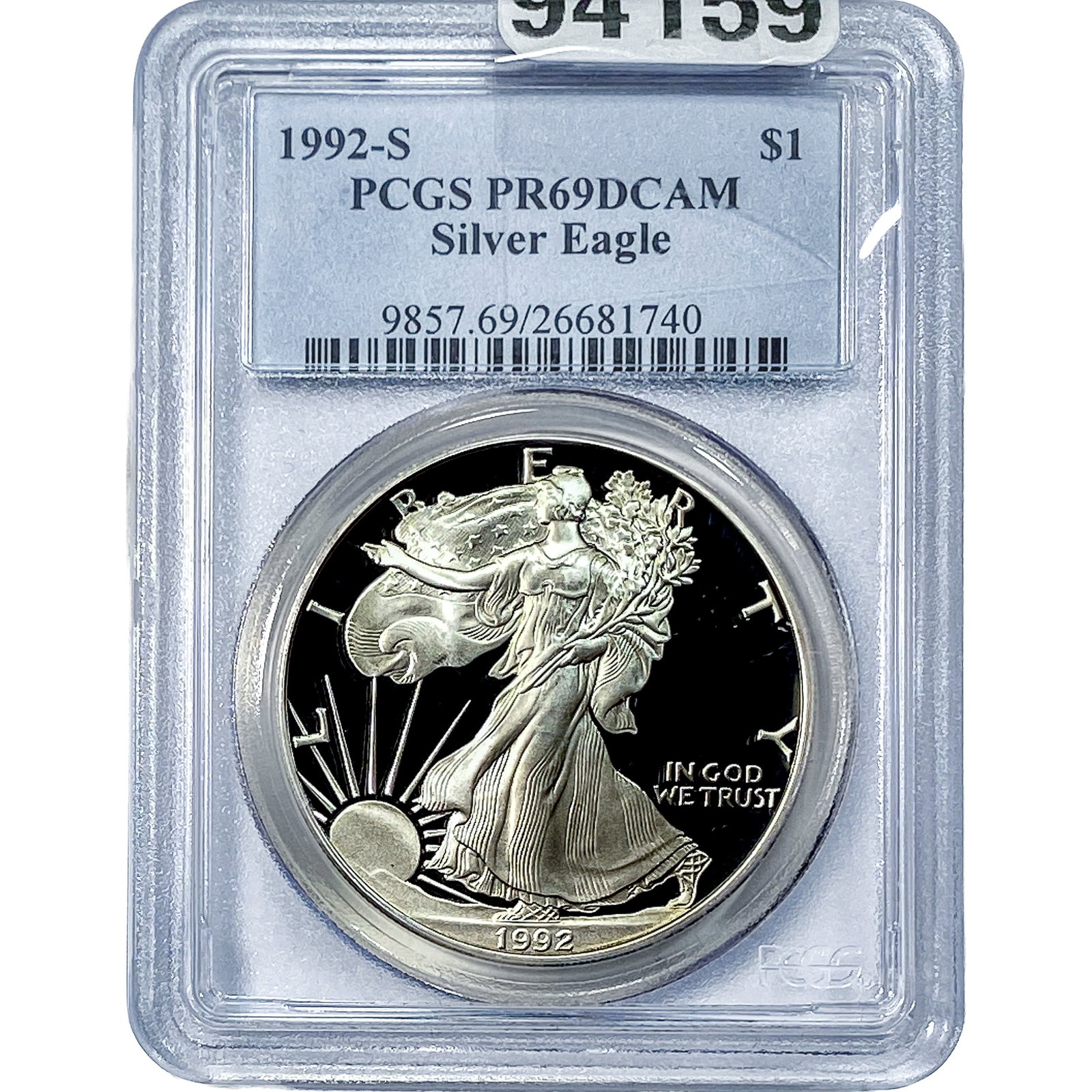 1992-S Silver Eagle PCGS PR69 DCAM (1 of 2)