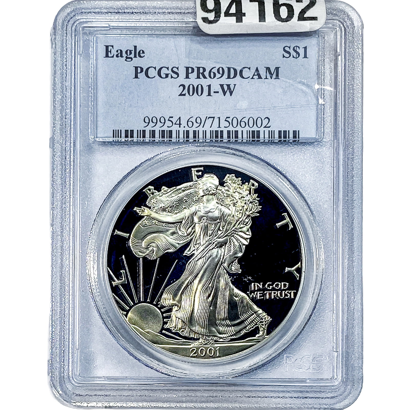 2001-W Silver Eagle PCGS PR69 DCAM: 2001-W Silver Eagle PCGS PR69 DCAM