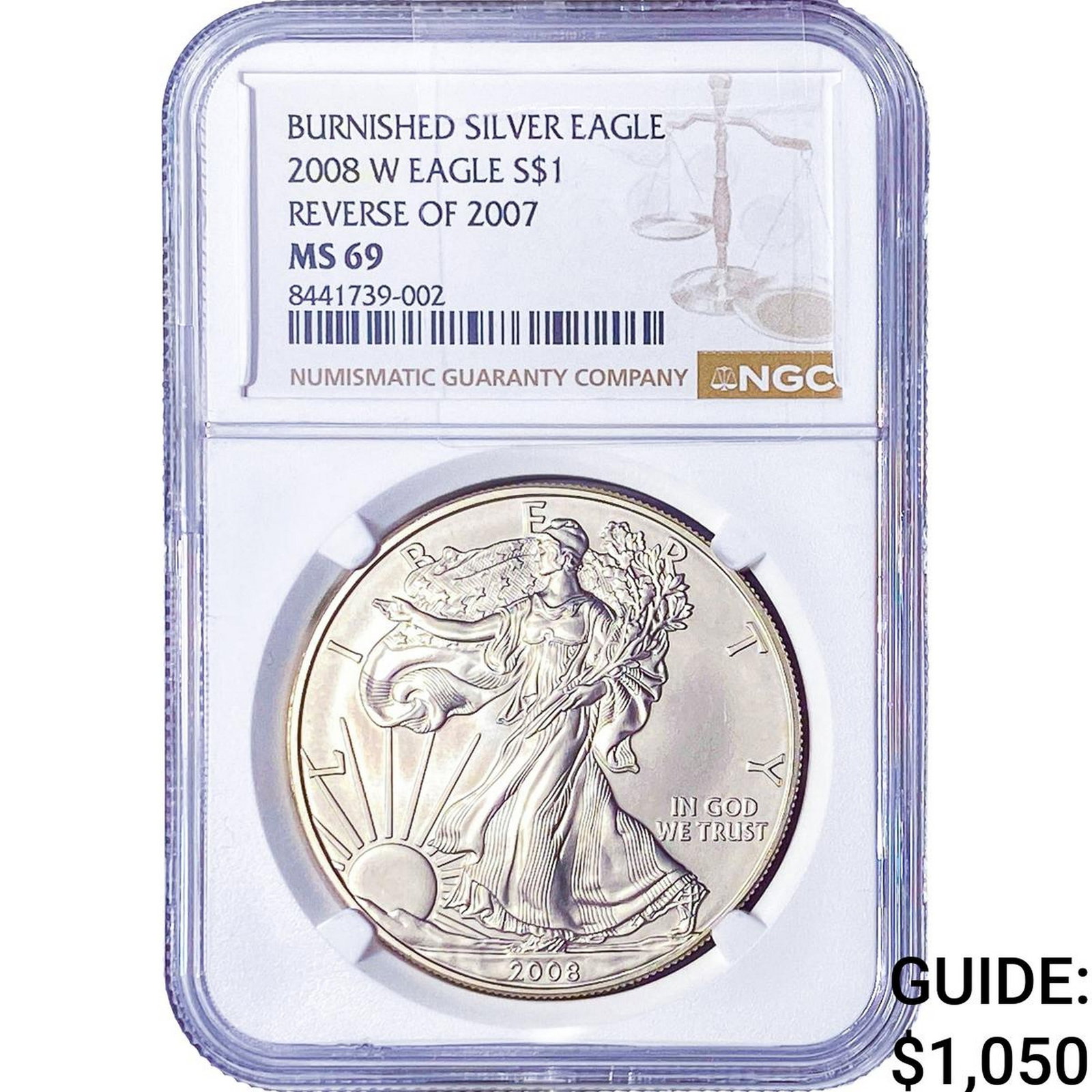 2008-W Rev. 2008 Silver Eagle NGC MS69 Burnished (1 of 2)