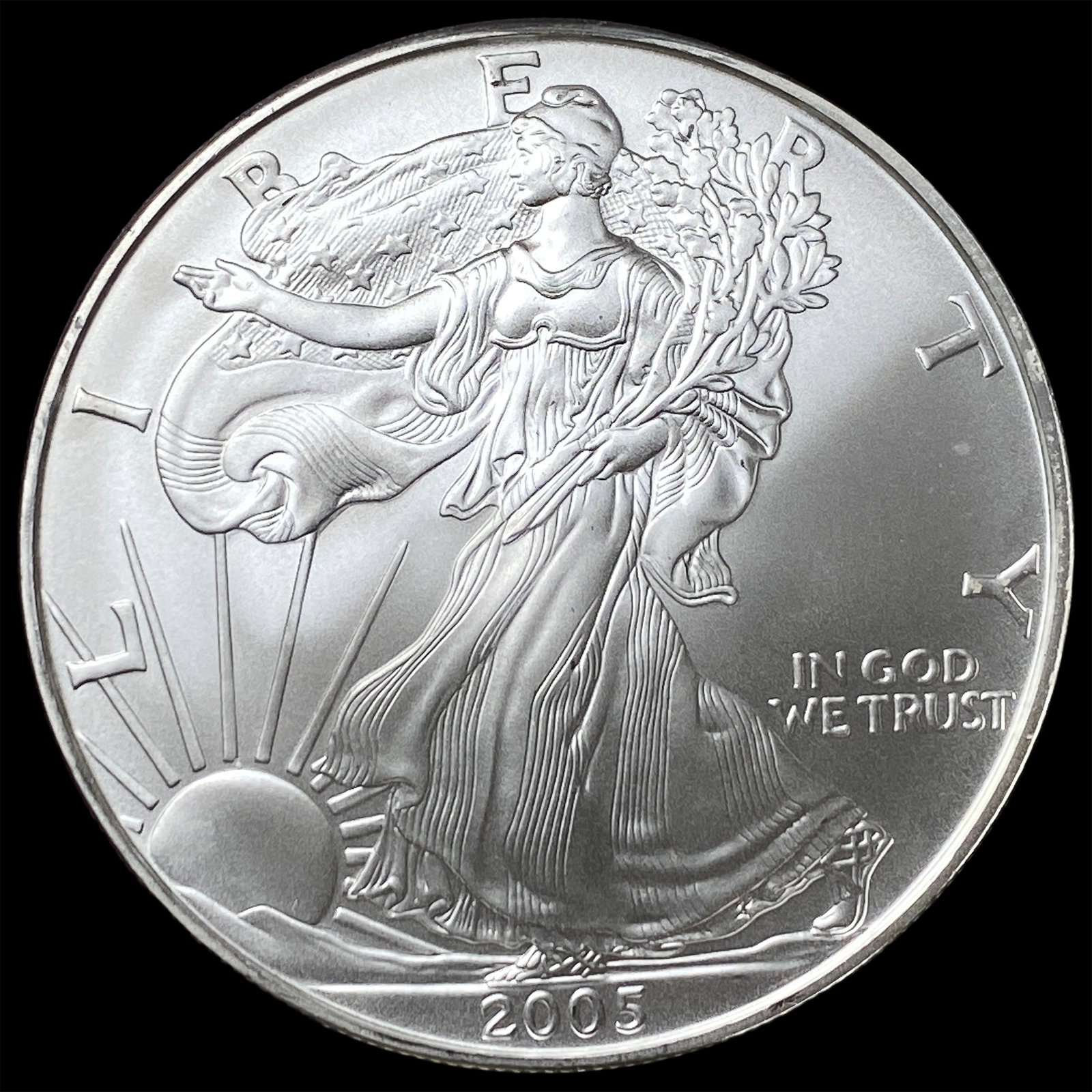 2005 Silver American Eagle $1 GEM BU (1 of 2)