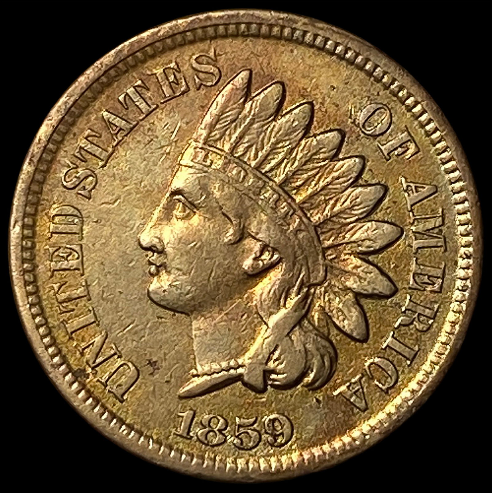 1859 Copper-Nickel Indian Head Cent NEARLY UNCIRCULATED: 1859 Copper-Nickel Indian Head Cent NEARLY UNCIRCULATED