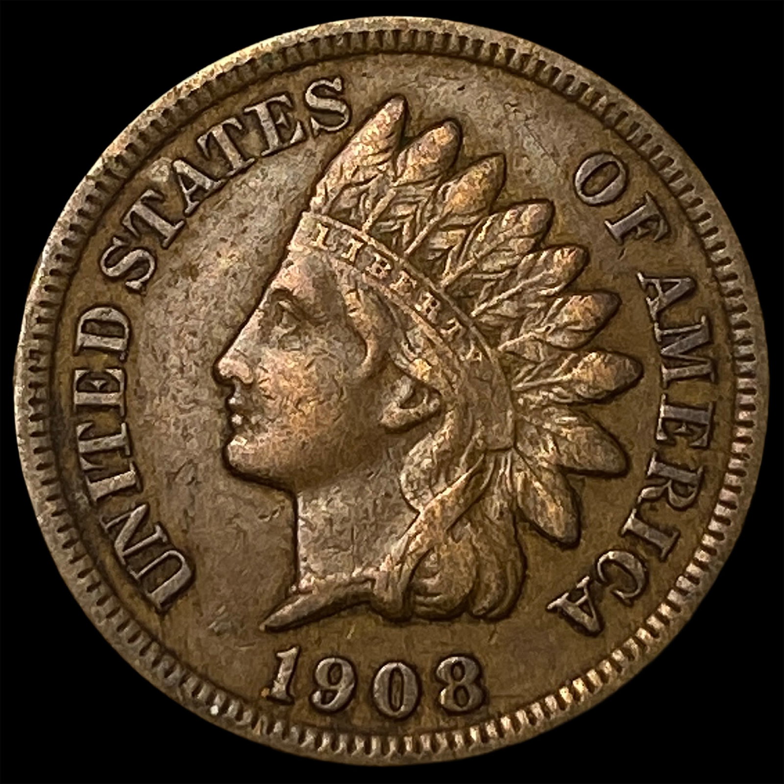 1908-S Indian Head Cent LIGHTLY CIRCULATED (1 of 2)