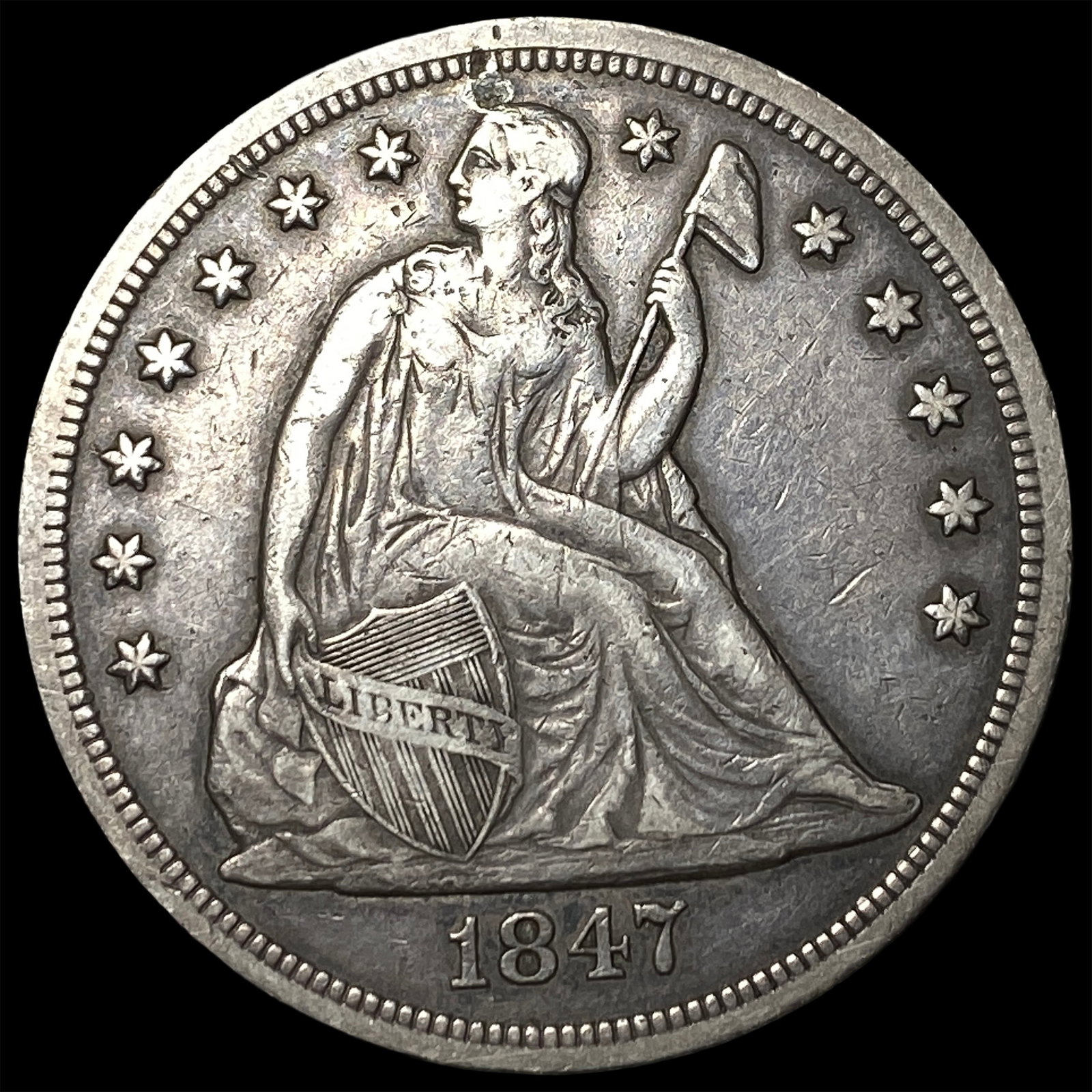 1847 Silver Dollar NEARLY UNCIRCULATED: 1847 Silver Dollar NEARLY UNCIRCULATED